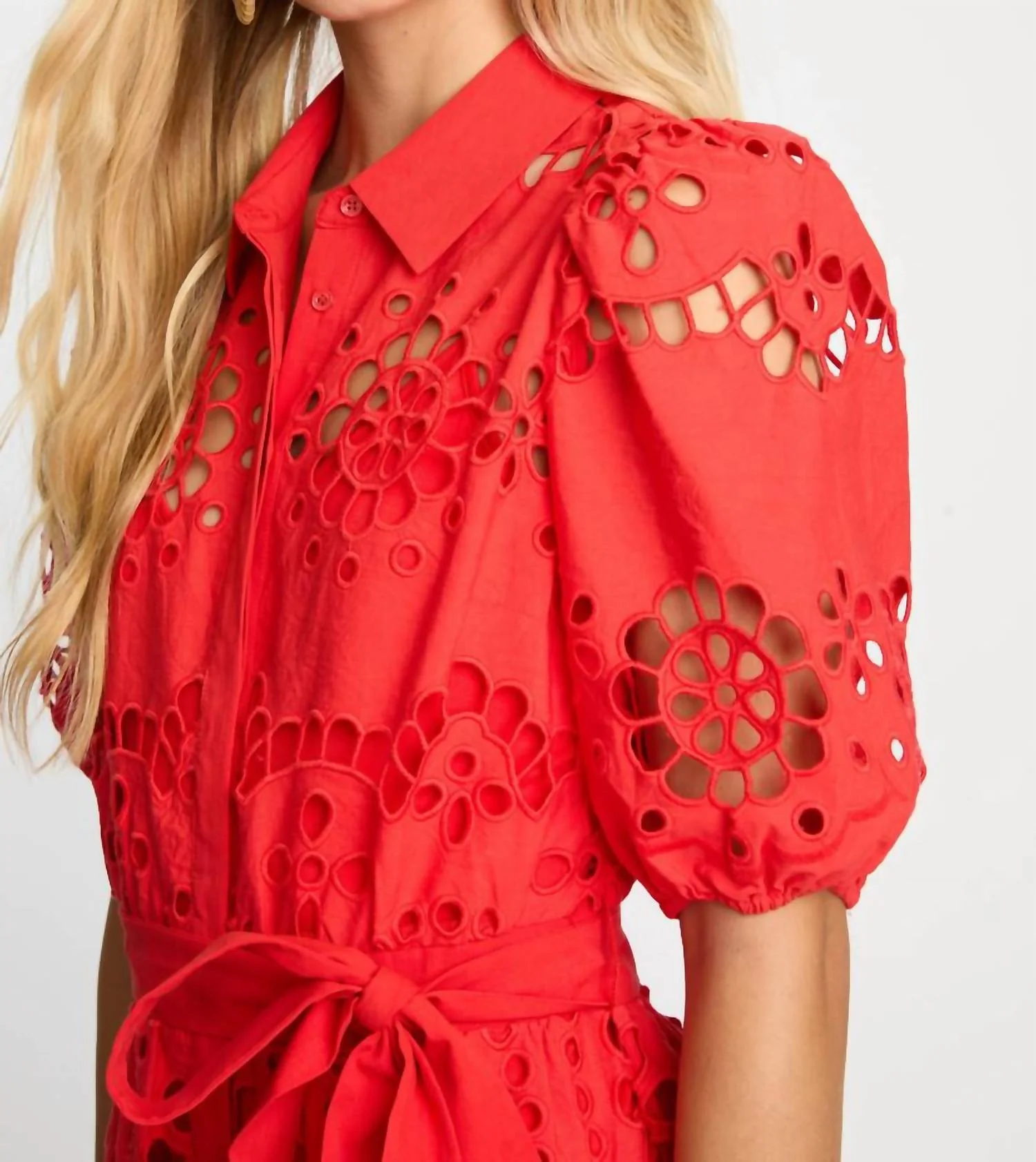 Eloise Mini Dress In Poppy Red - Image 3