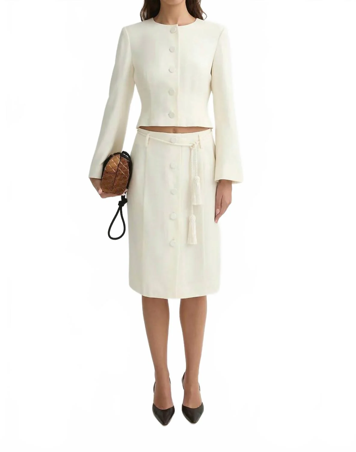 Elspeth Midi Skirt In White