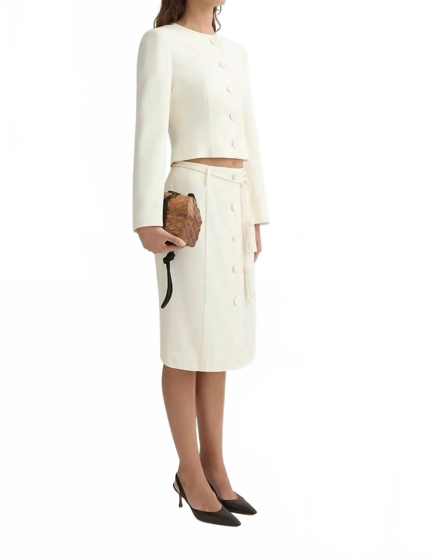 Elspeth Midi Skirt In White - Image 2