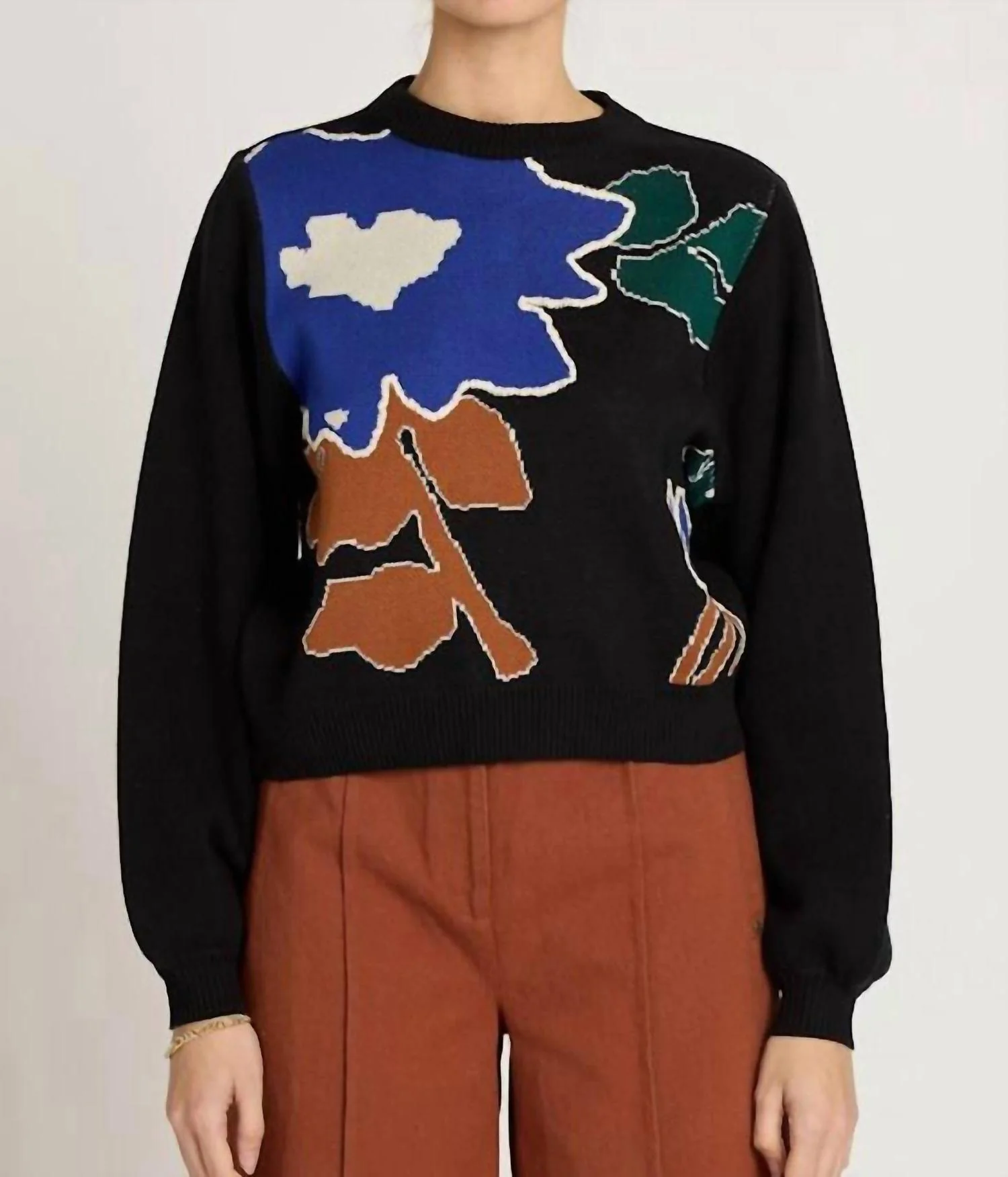 Emory Long Sleeve Sweater In Mariposa/black