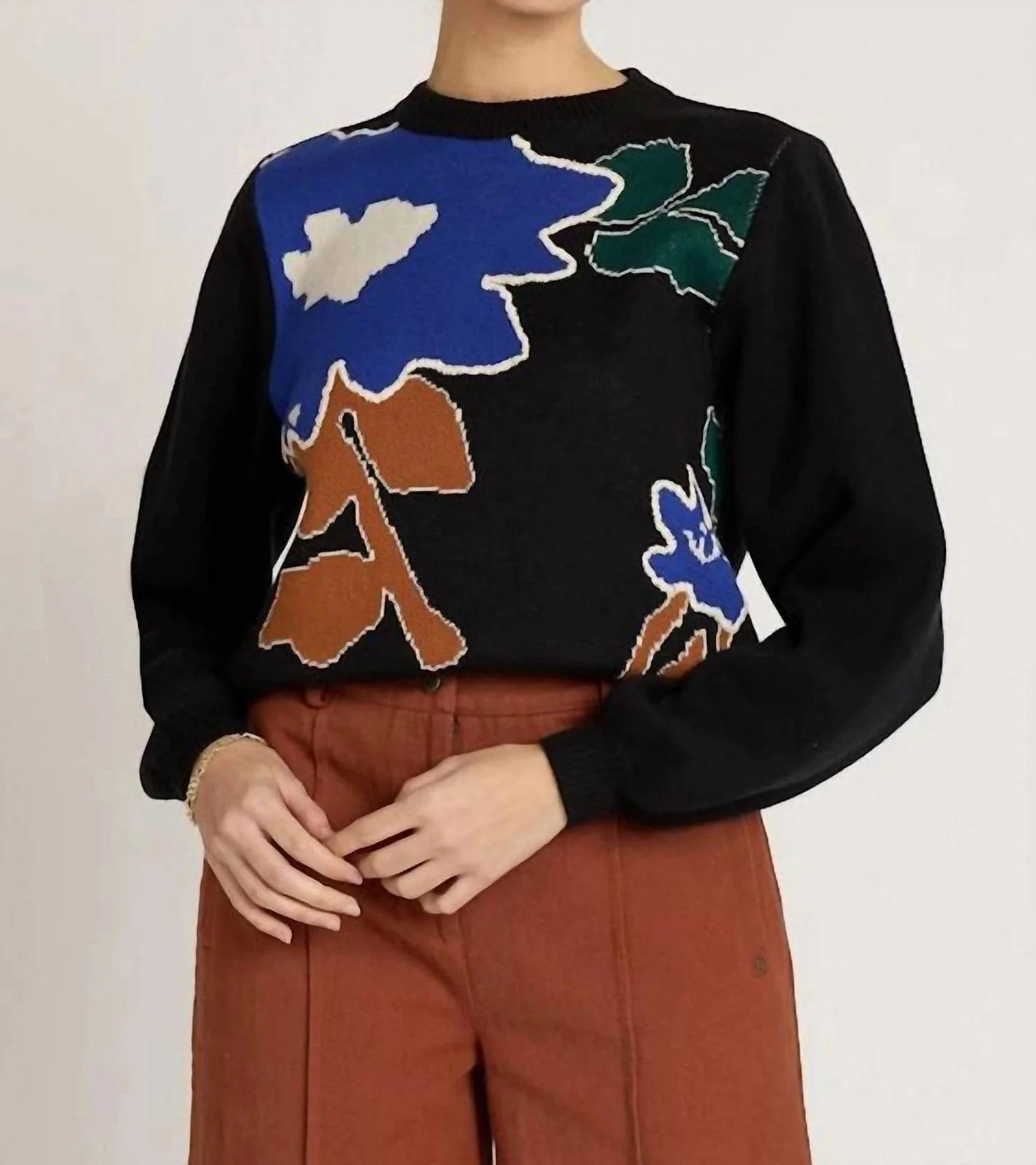 Emory Long Sleeve Sweater In Mariposa/black - Image 3