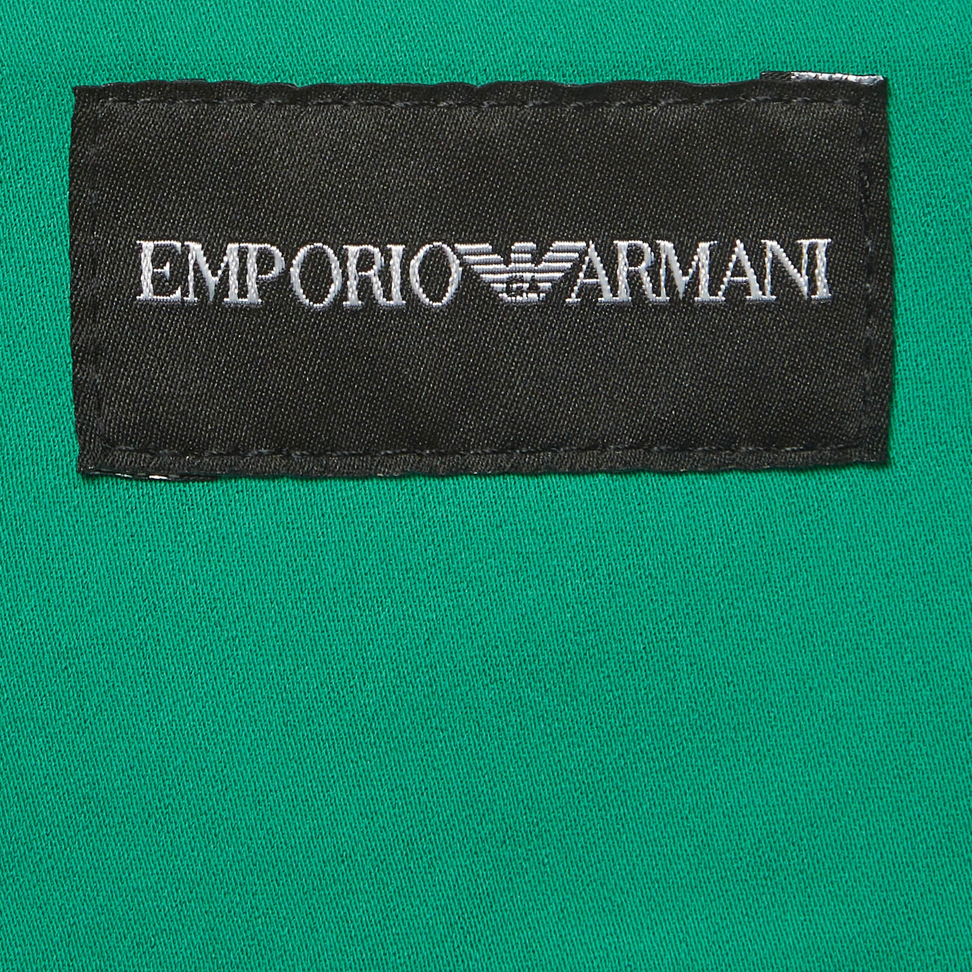Emporio Armani Green Crepe Pleated Shorts - Image 5