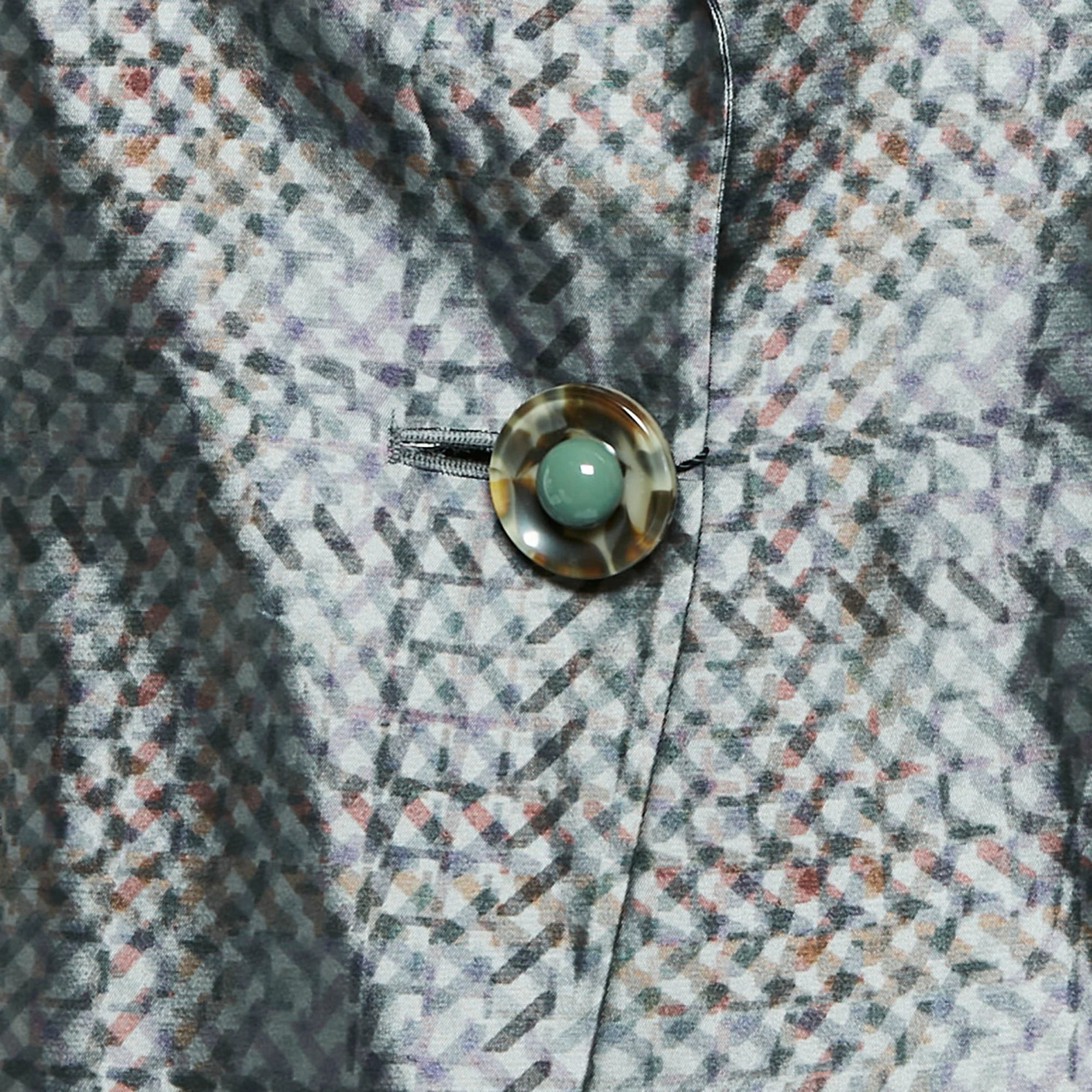 Emporio Armani Multicolor Geometric Print Synthetic Blend Blazer - Image 3