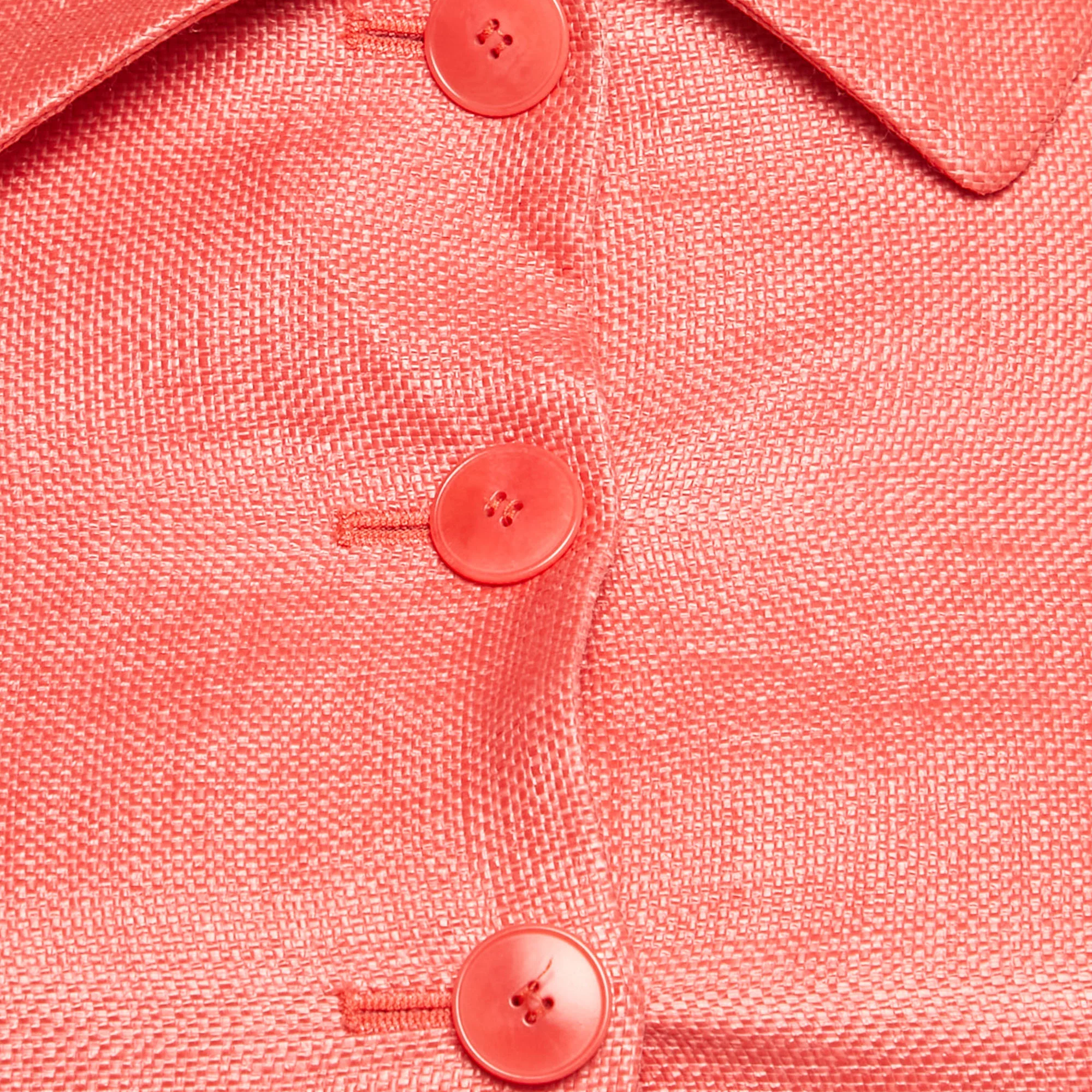 Emporio Armani Pink Basket Weave Jacket - Image 3
