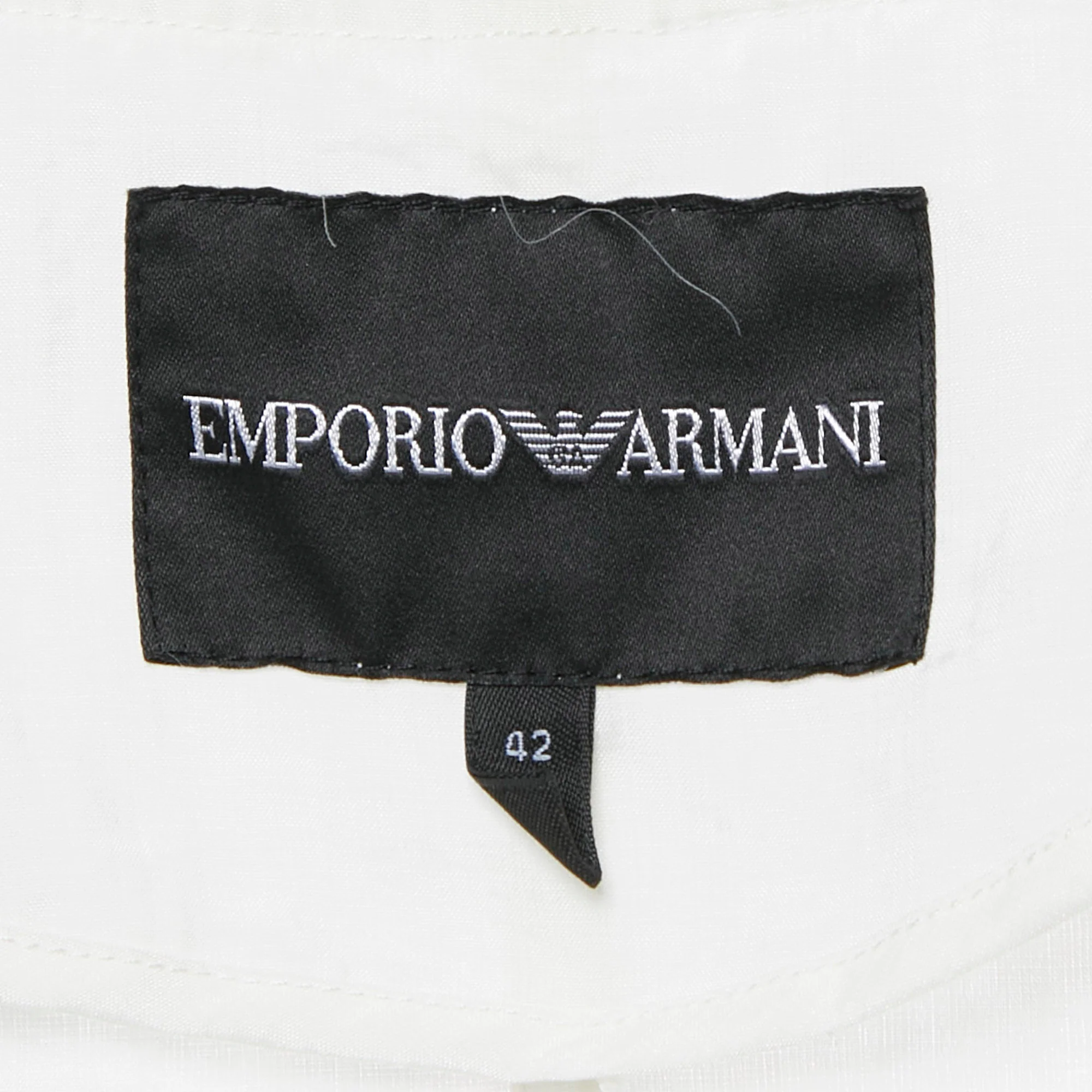 Emporio Armani White Zip Front Long Jacket - Image 4