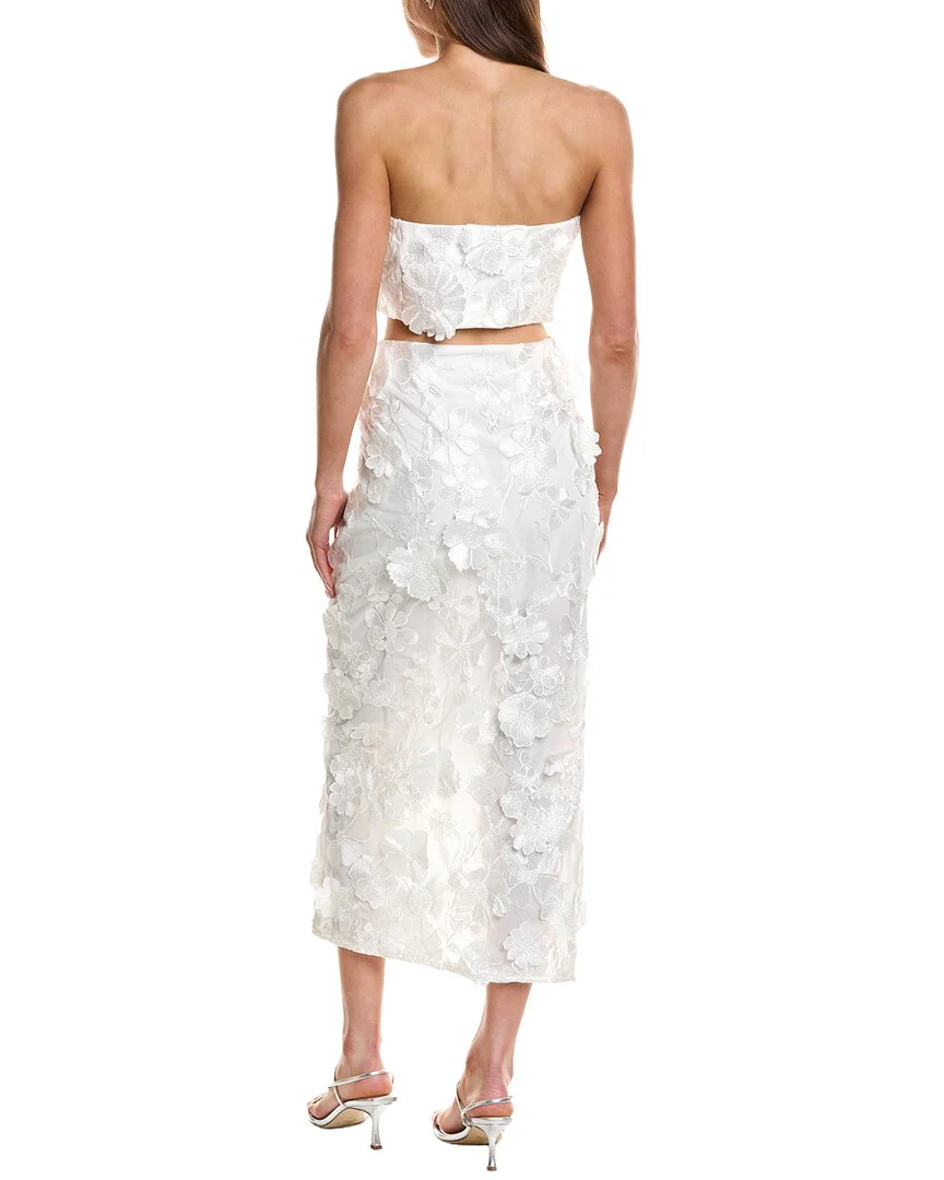 Endless Rose 2pc Floral Embroidered Bandeau Top & Maxi Skirt Set - Image 2