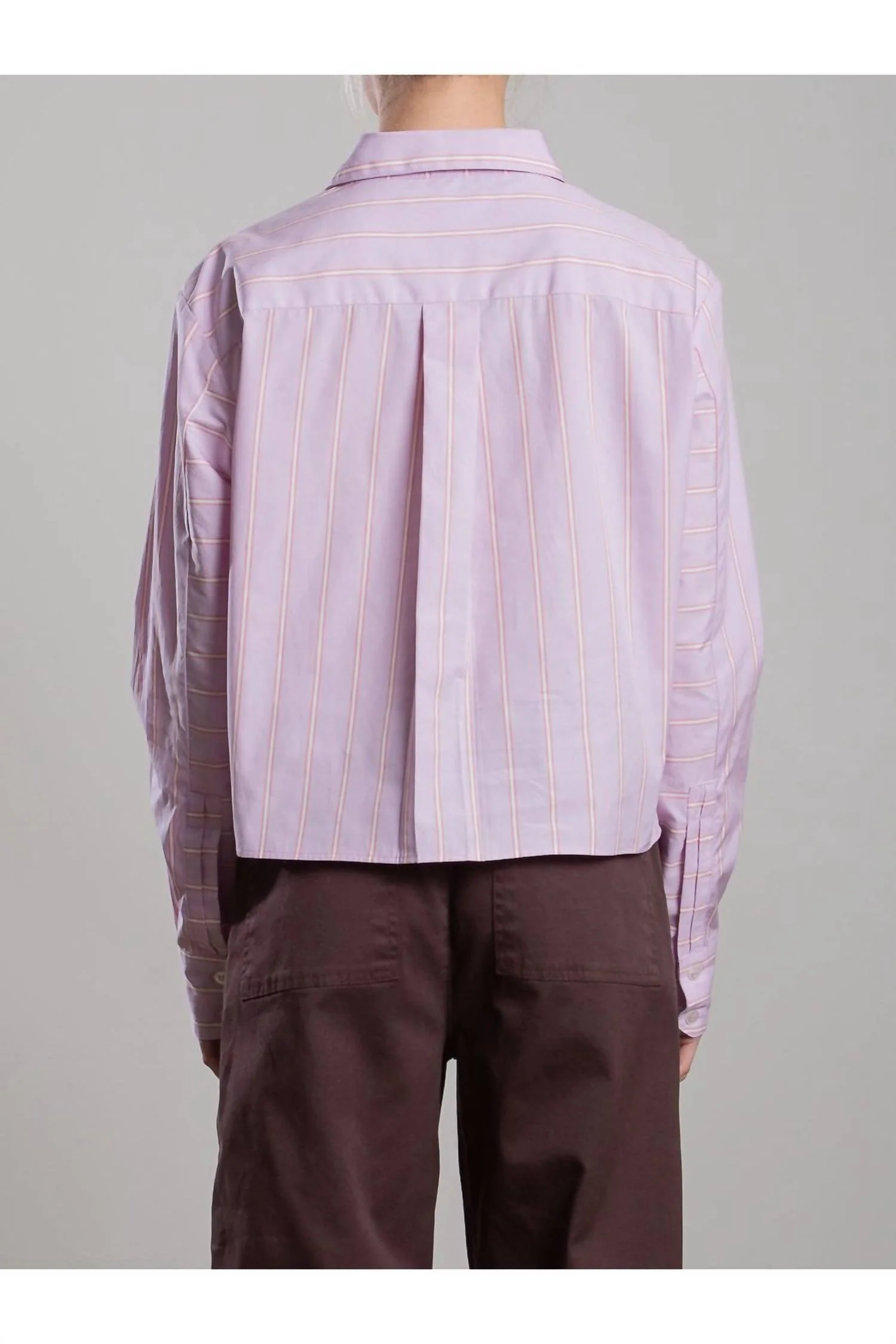 Enzo Japanese Stripe Shirt In Lilac - Image 2