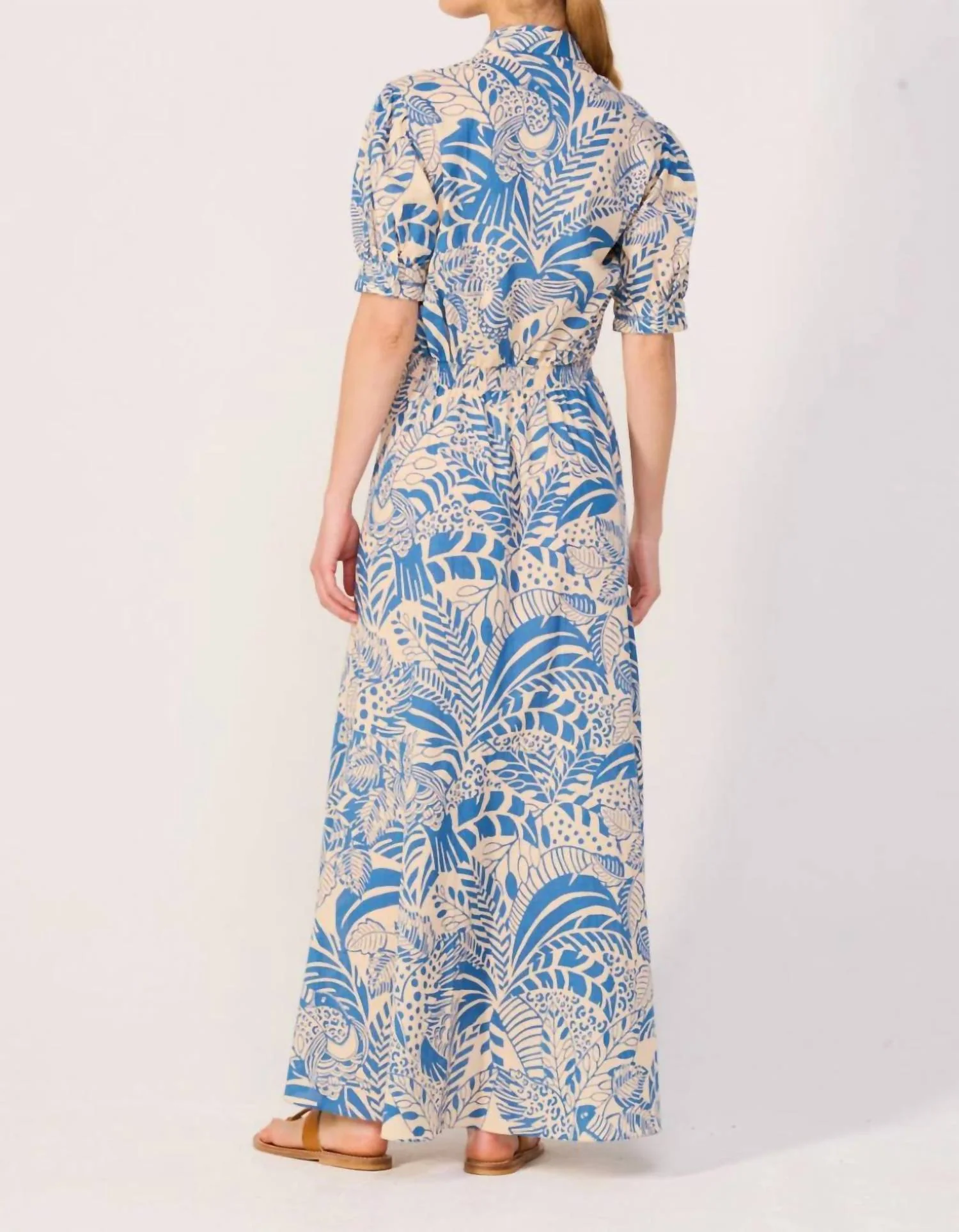 Eren Long Maxi Dress In Blue Toucan - Image 3