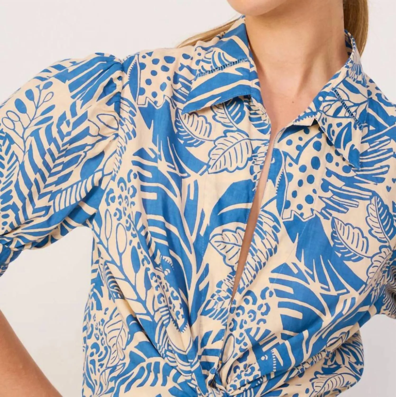 Eren Long Maxi Dress In Blue Toucan - Image 4