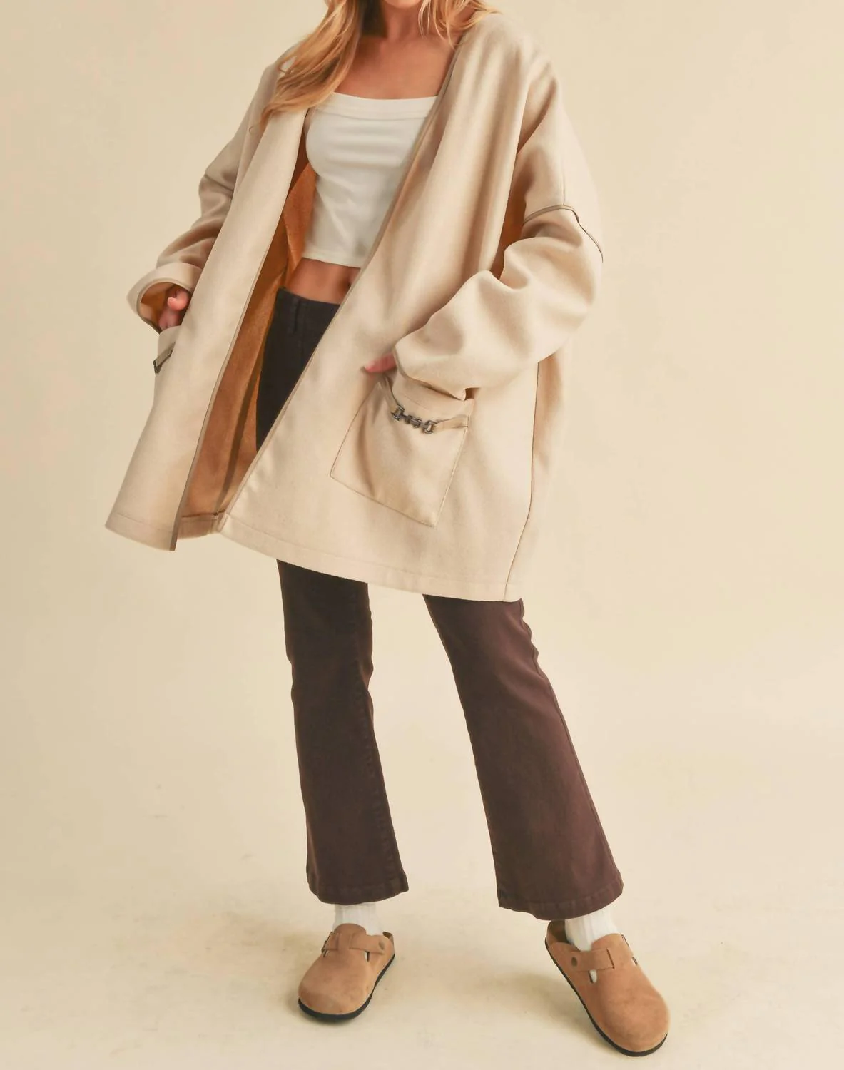 Esme Oversize Kimono Jacket In Oat