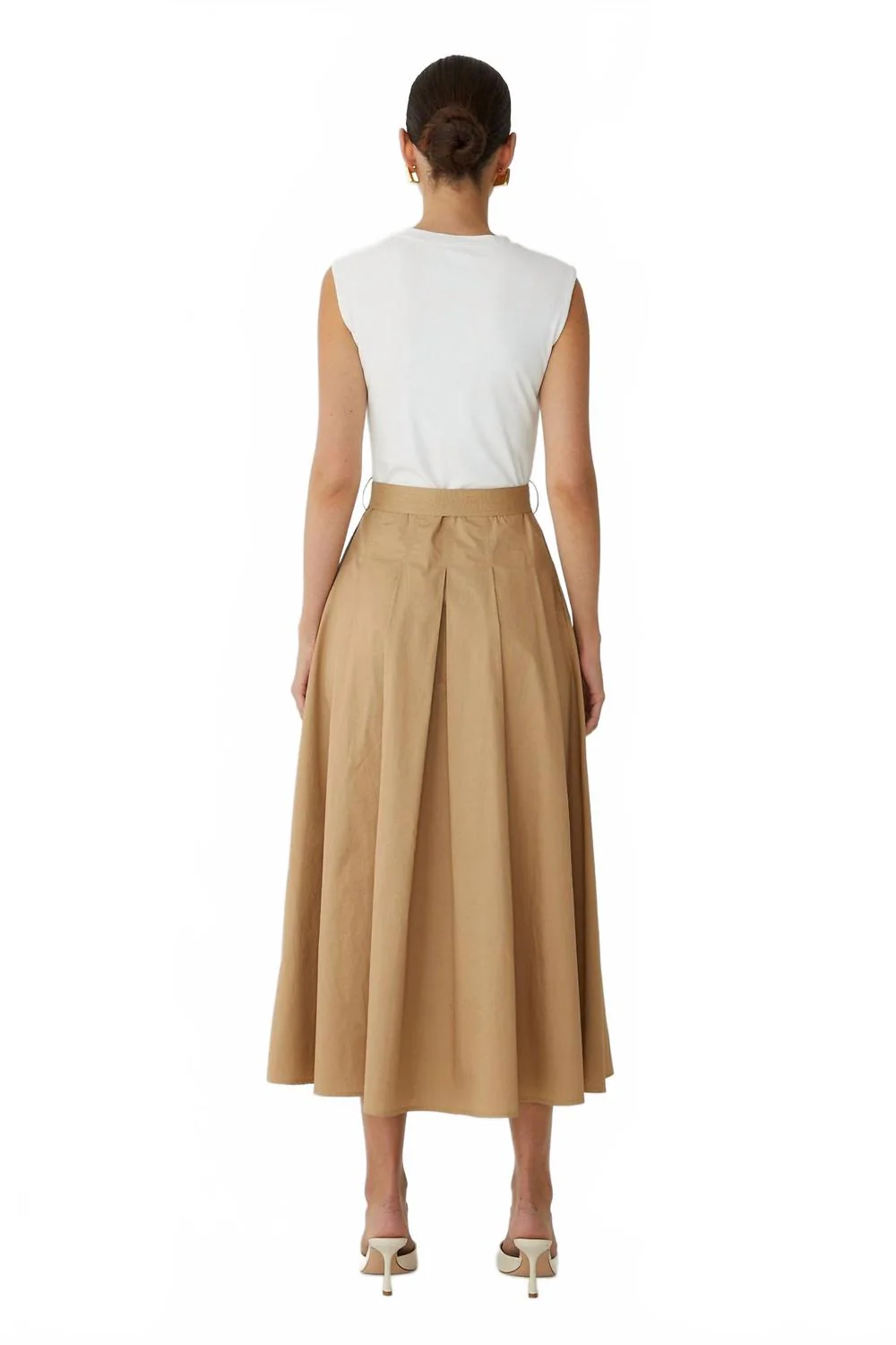 Essie Dress In White/khaki - Image 4