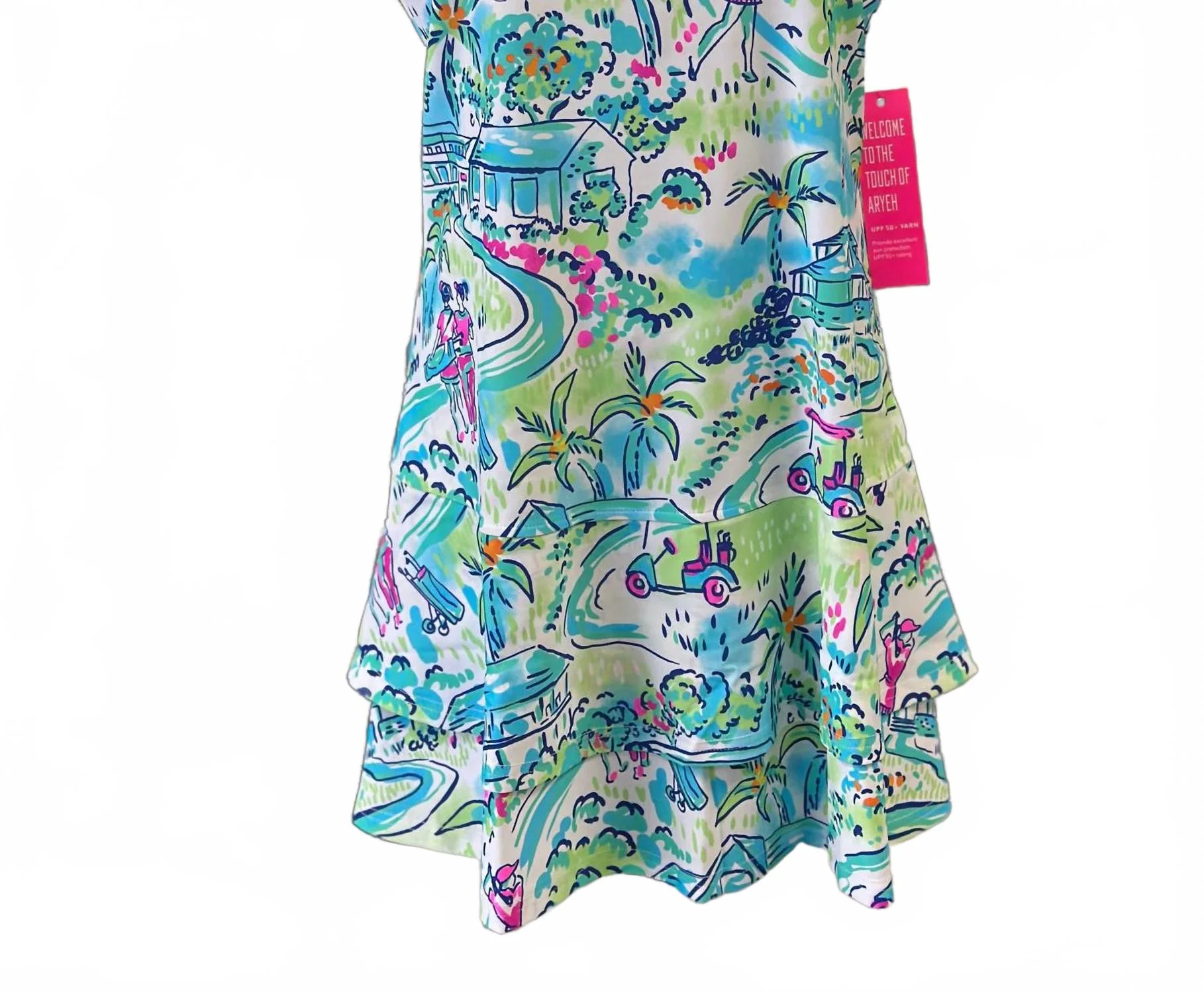 Esther Racerback Mini Dress In Golf Print - Image 3