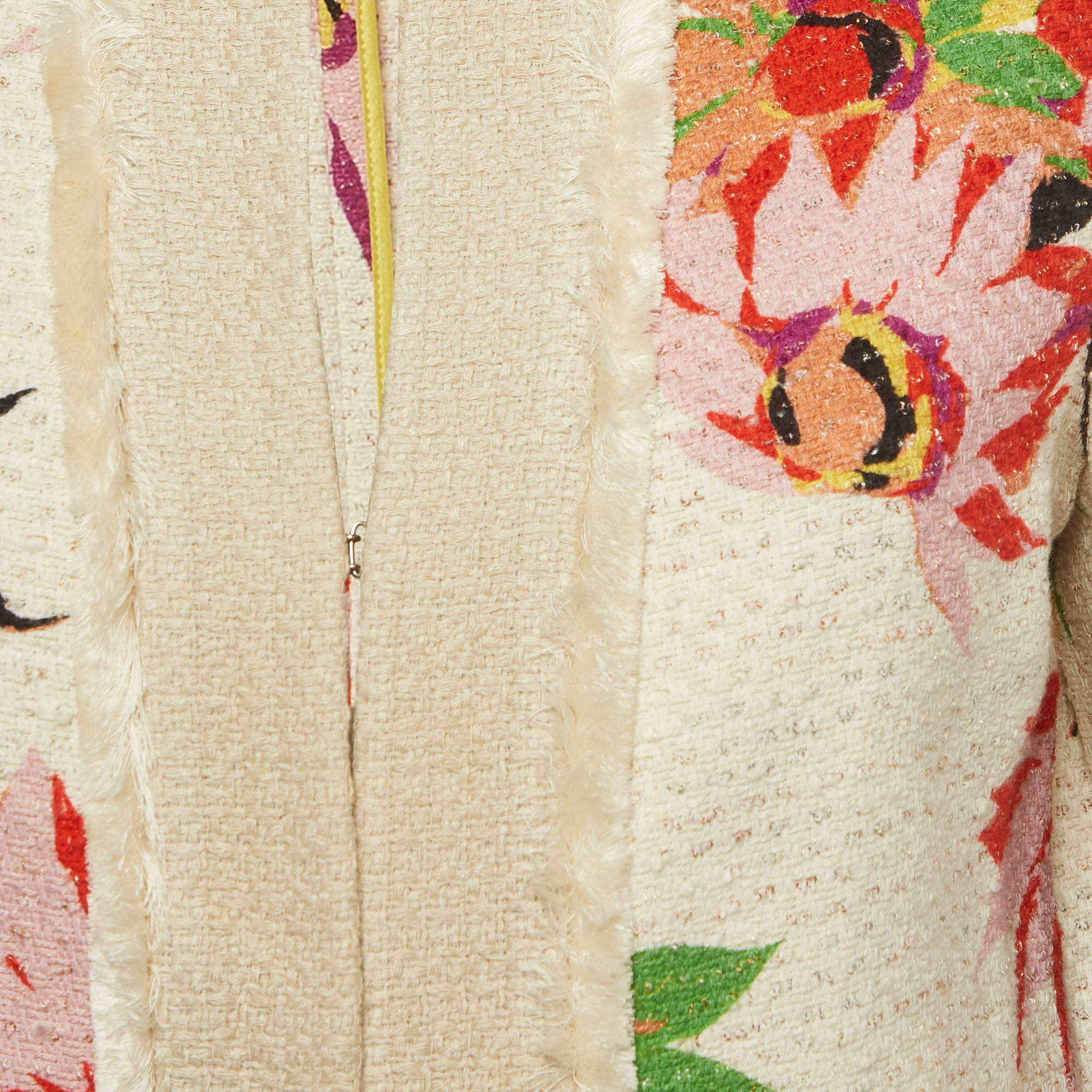 Etro Beige Floral Print Tweed Jacket - Image 3