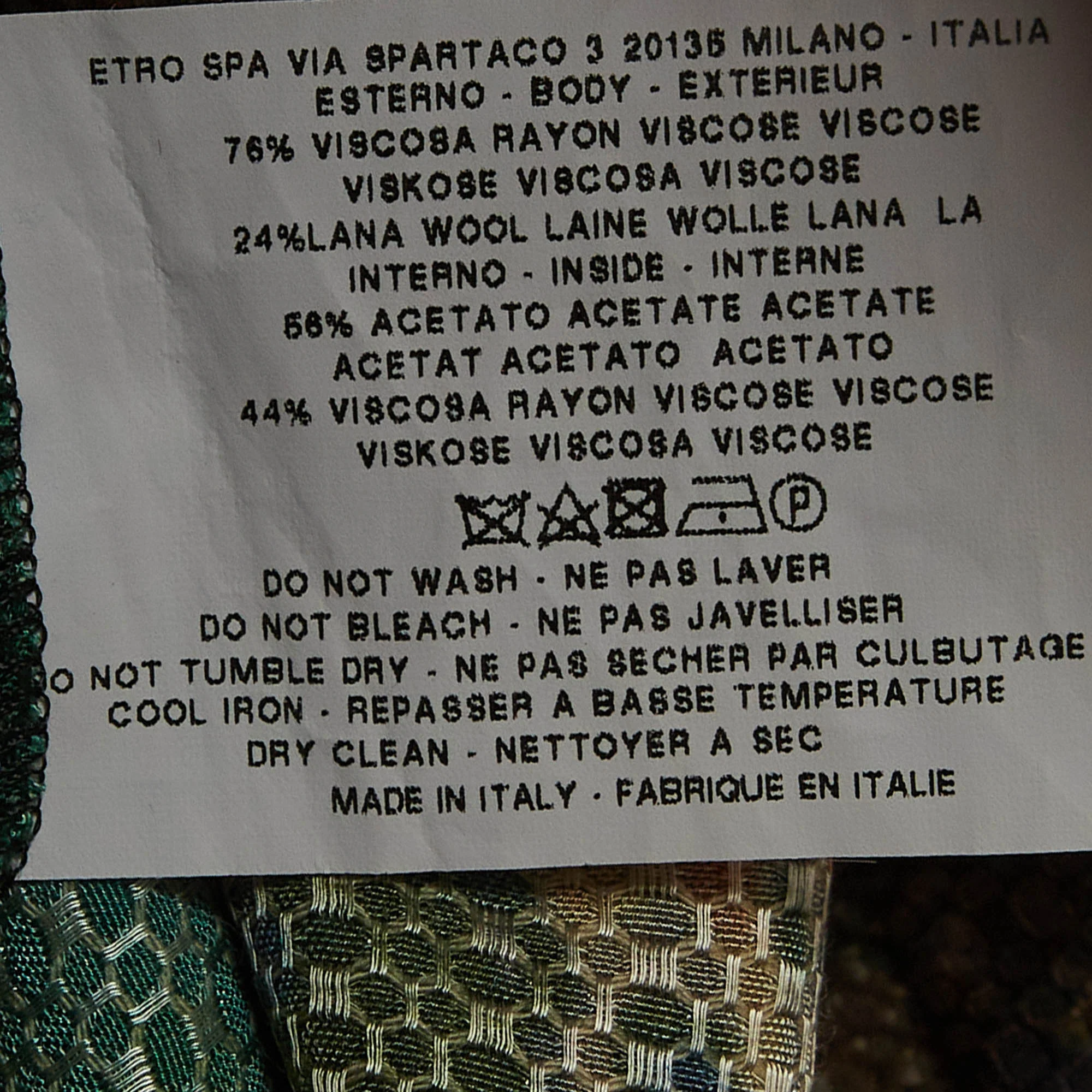 Etro Green Printed Crepe Short Dress - Image 6