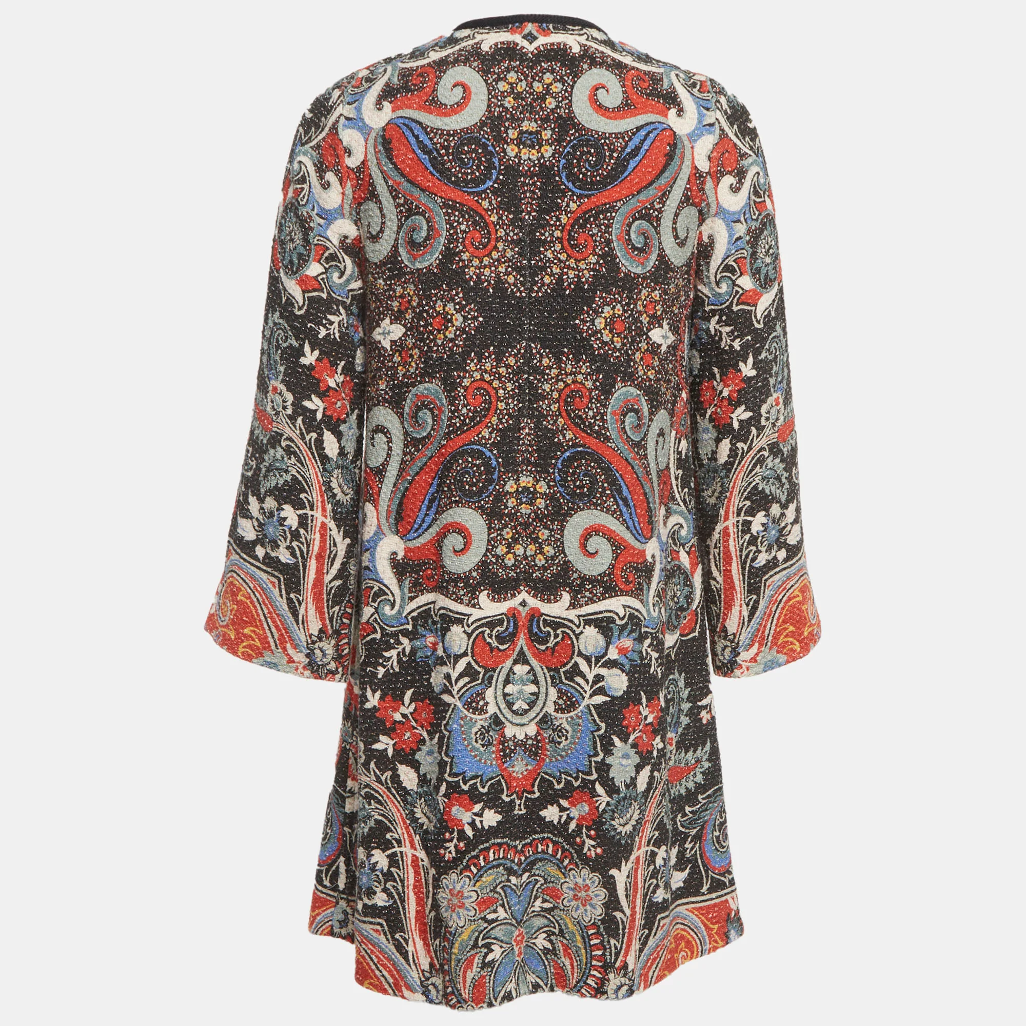 Etro Multicolour Floral Print Tweed Mid Length Coat - Image 2