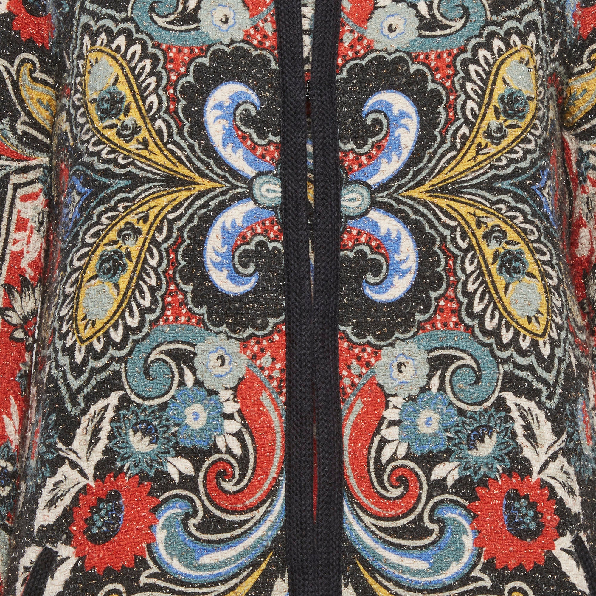 Etro Multicolour Floral Print Tweed Mid Length Coat - Image 3