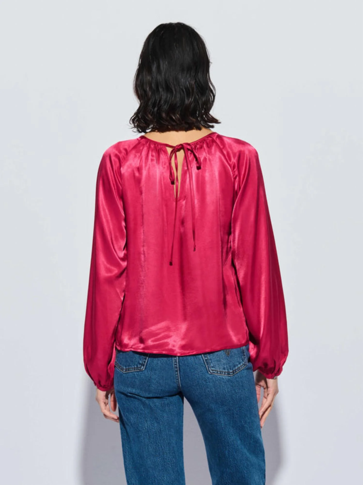 Eveline Raglan Top In Raspberry Jam - Image 3