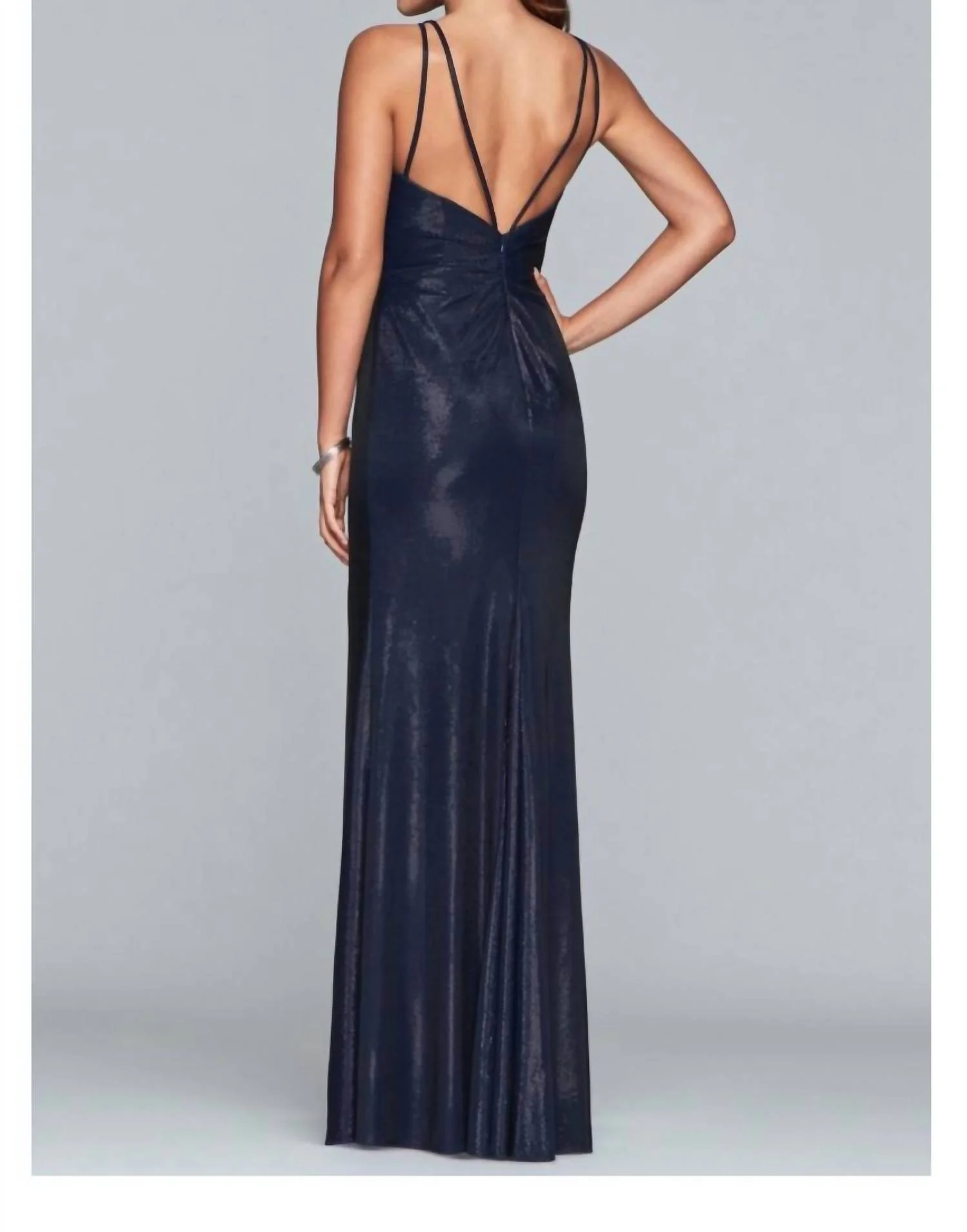 Evening Gown In Platinum - Image 2