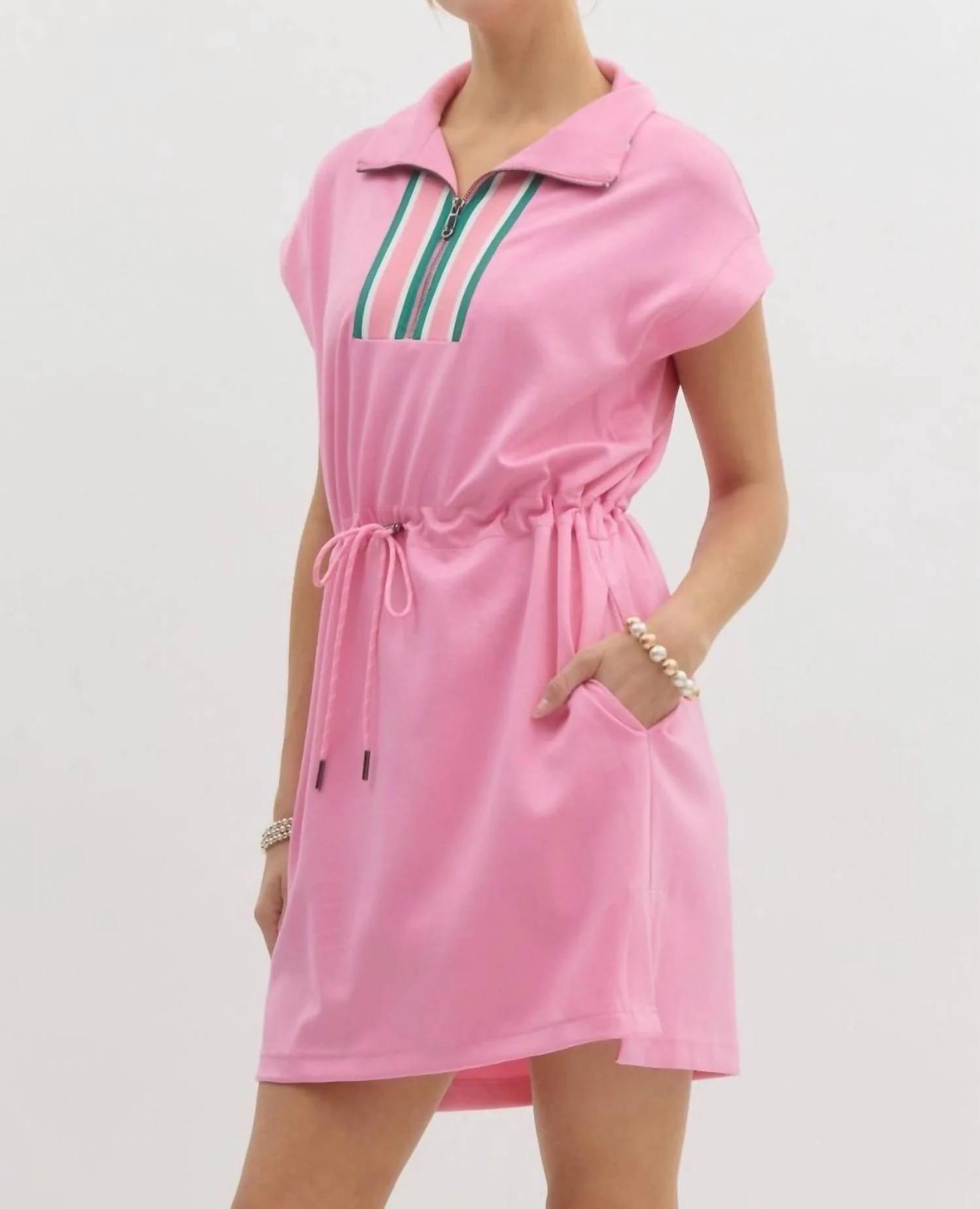 Every Time Dress In Mango Mosaic Pink