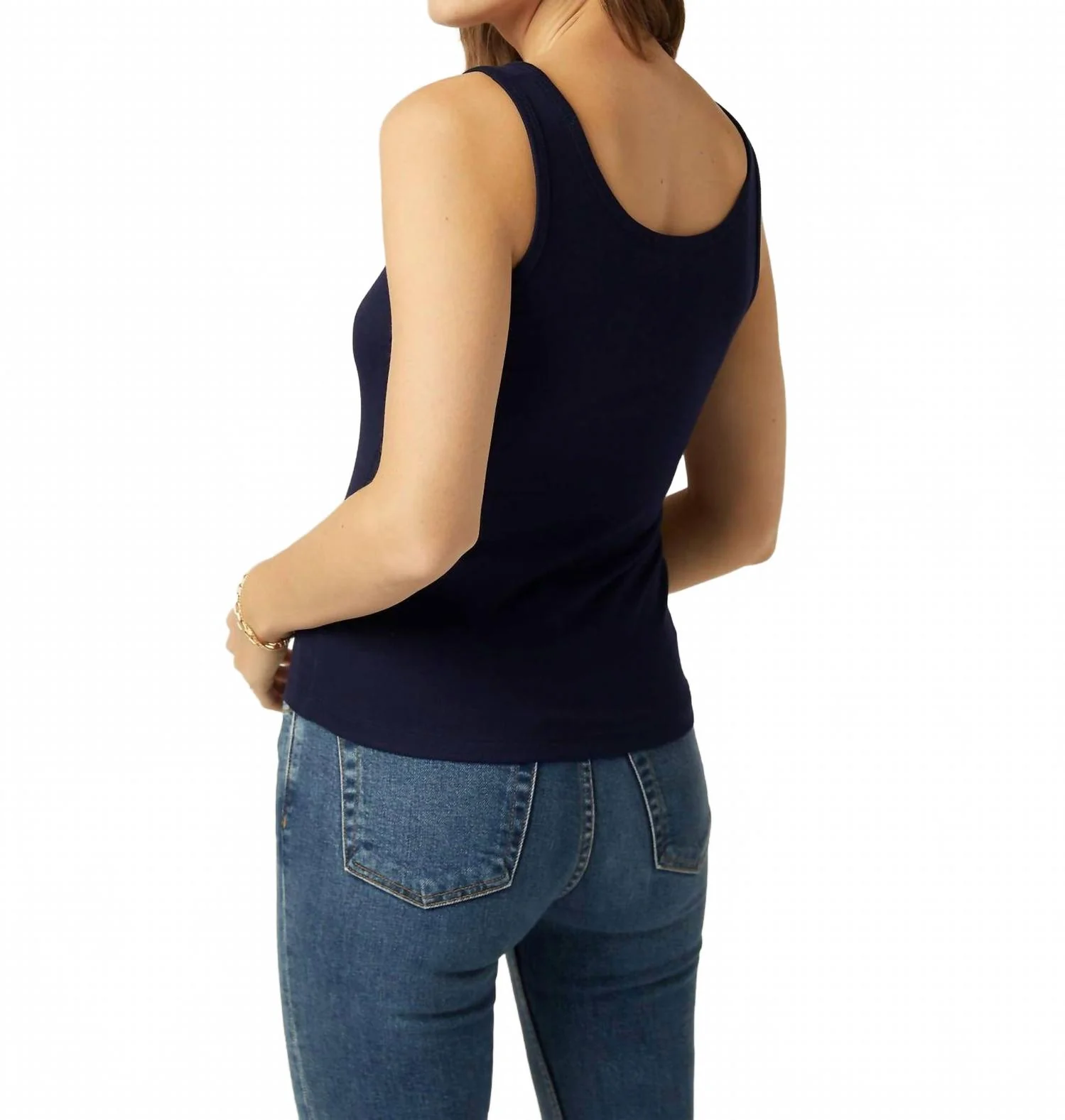 Everyday Rib Tank Top In Navy - Image 3