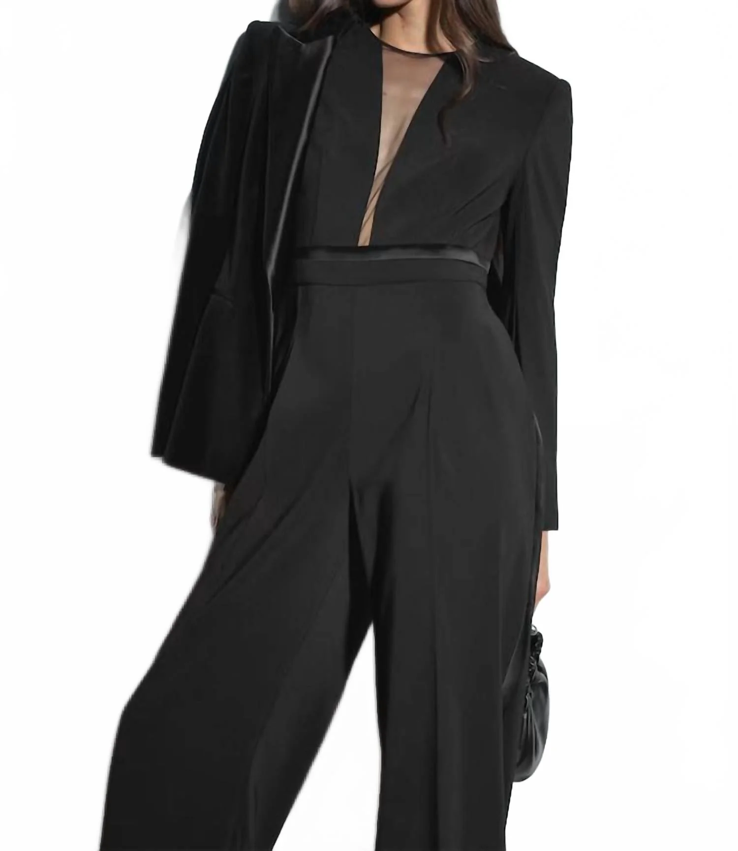 Evora Split Sleeve Jumpsuit In Black - Image 3