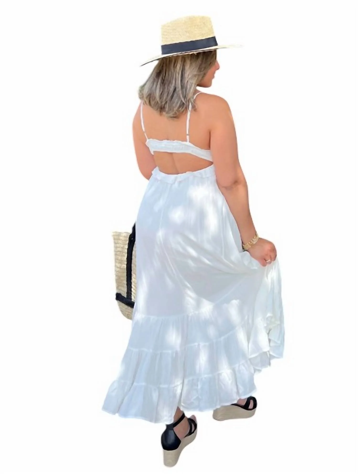 Eyelet Maxi Dress In White - Image 3