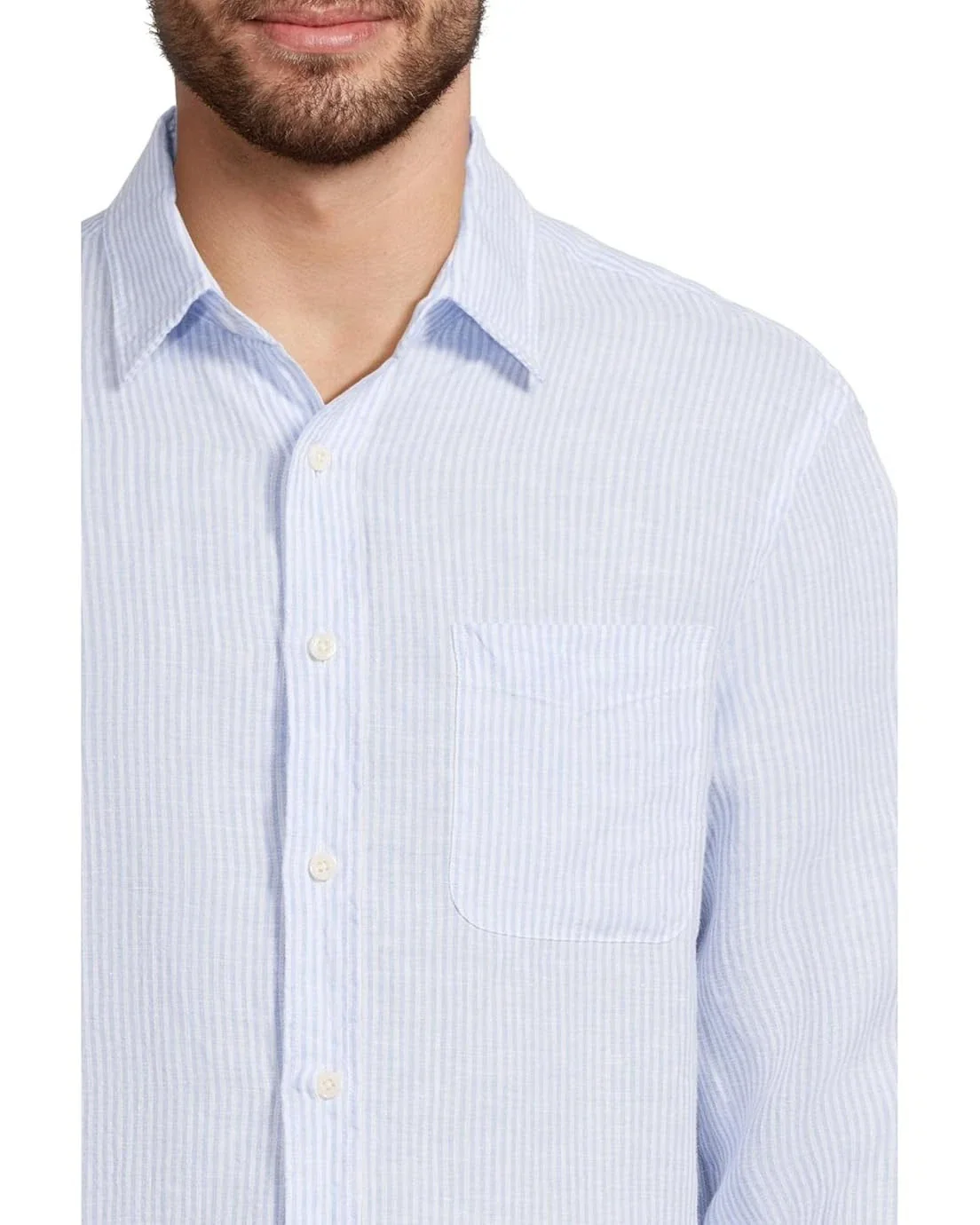 Faherty Laguna Shirt Men's Summer Classic Stripe 100% Linen Button-Up JDM2369 - Image 4