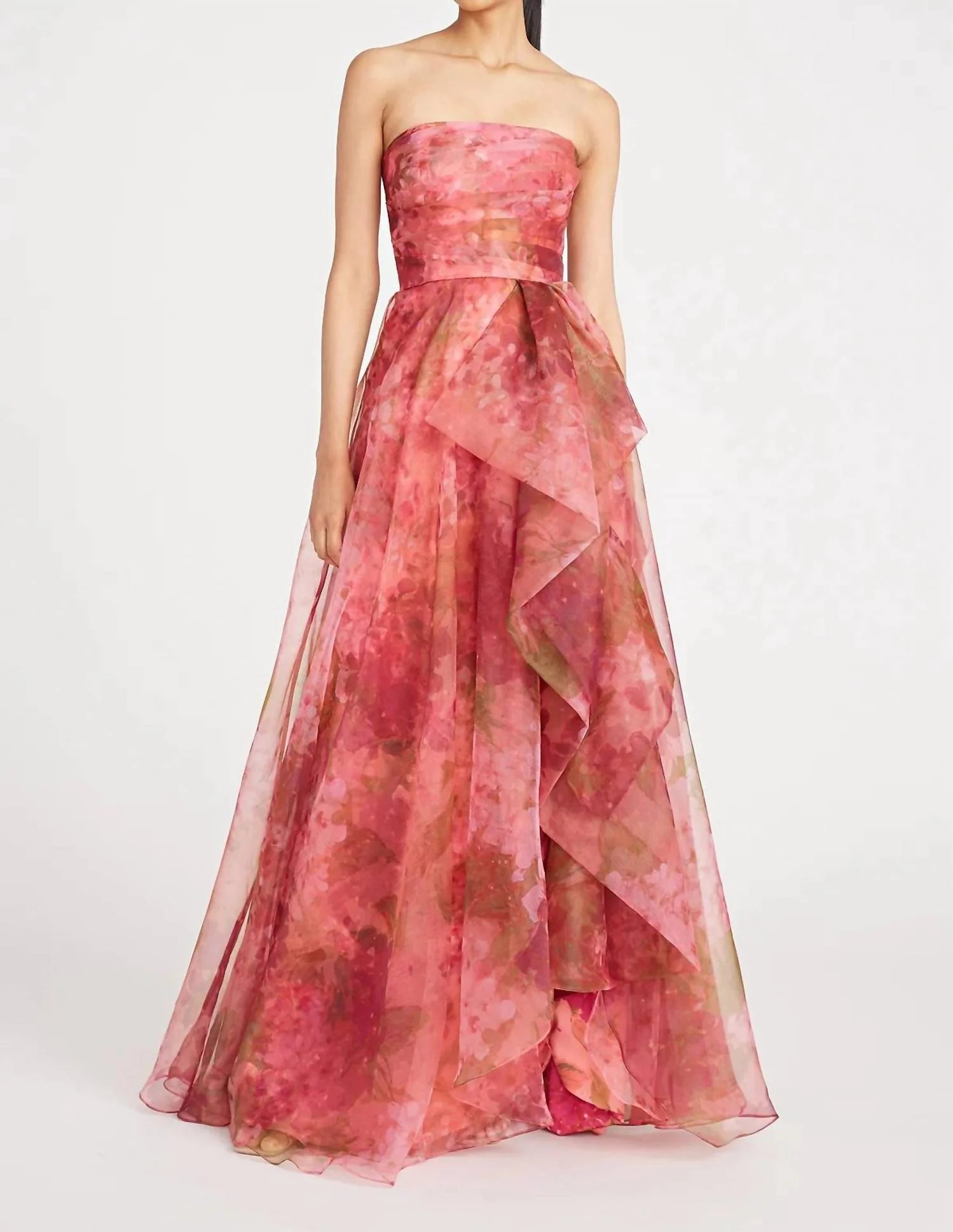Fahreta Strapless Gown In Printed Wisteria - Image 4