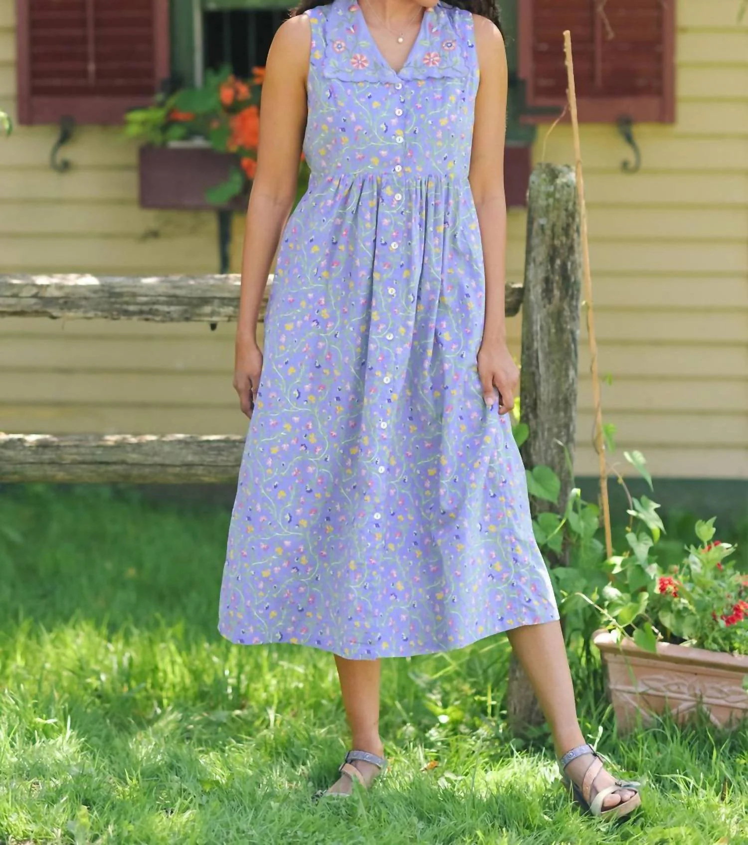Fairday Porch Dress In Periwinkle