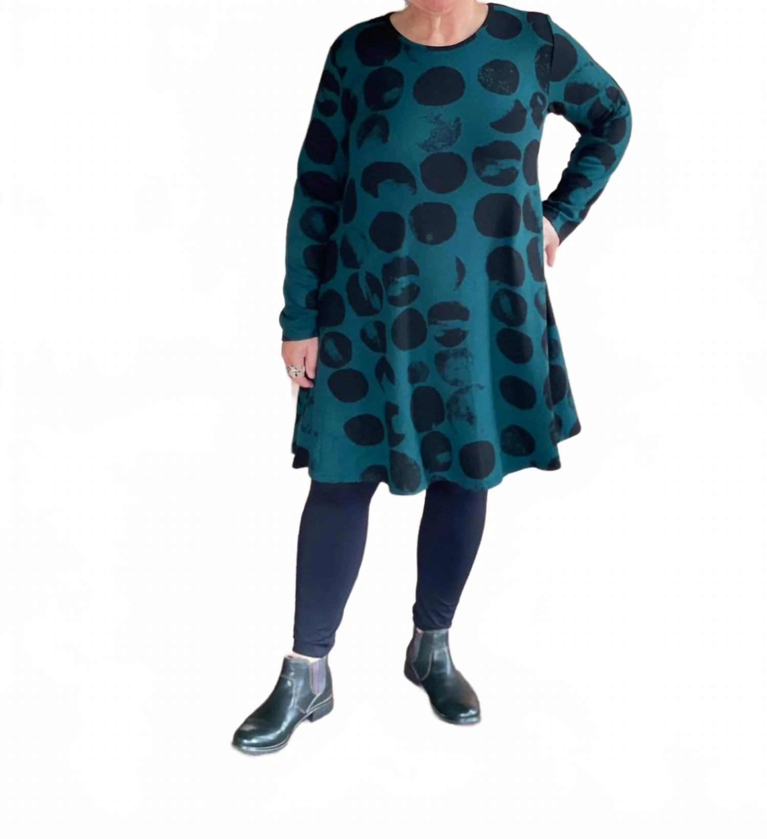 Farla Long Sleeve Dress In Peacock - Image 4