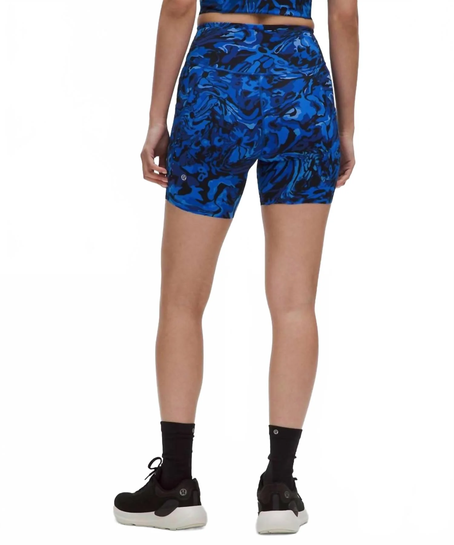 Fast & Free High Rise Shorts In Flower Meld Galactic Cobalt Multi - Image 2