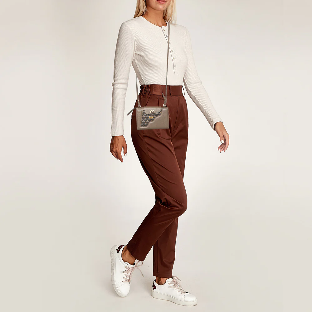 Fauré Le Page Calibre Planner Beige Leather Crossbody Bag - Image 2