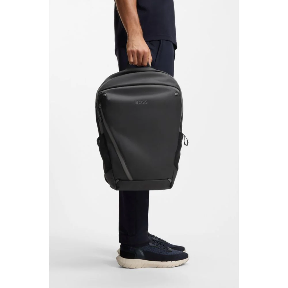 Faux-leather backpack with reflective details - Image 2