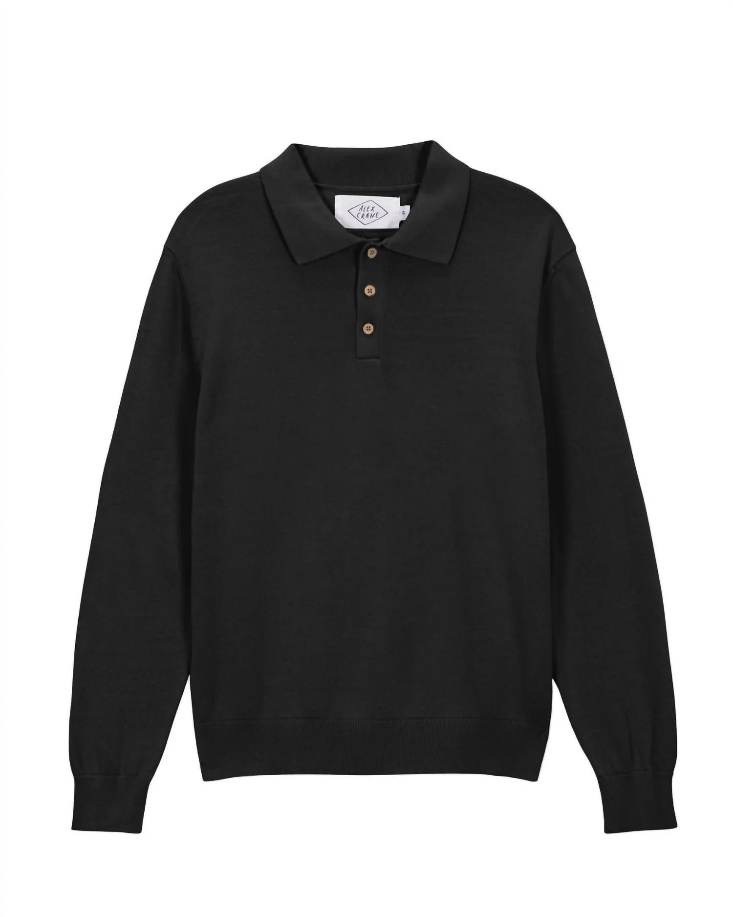 Feather Long Sleeve Polo In Night - Image 2