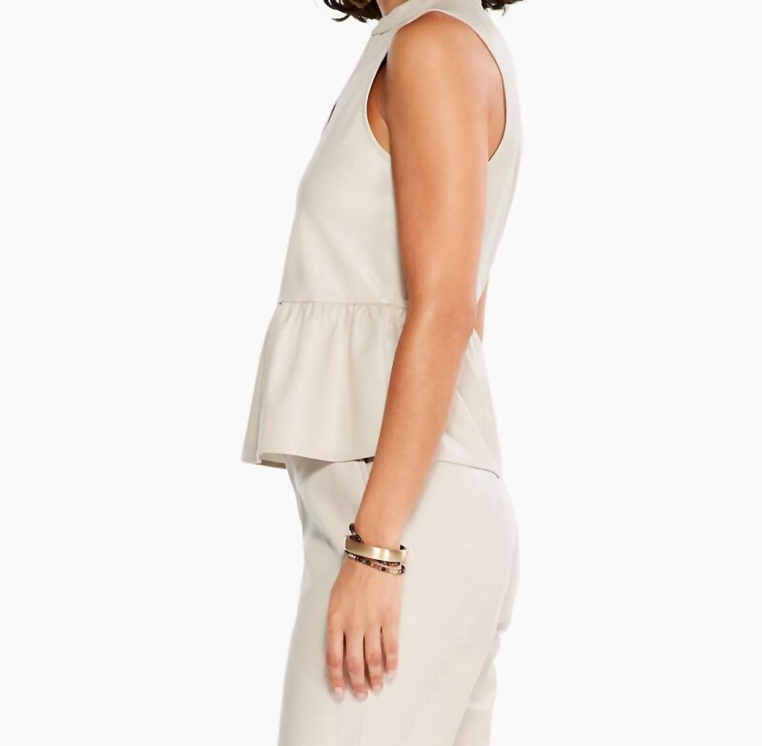 Fedrica Faux Leather Swing Top In Cobblestone - Image 4