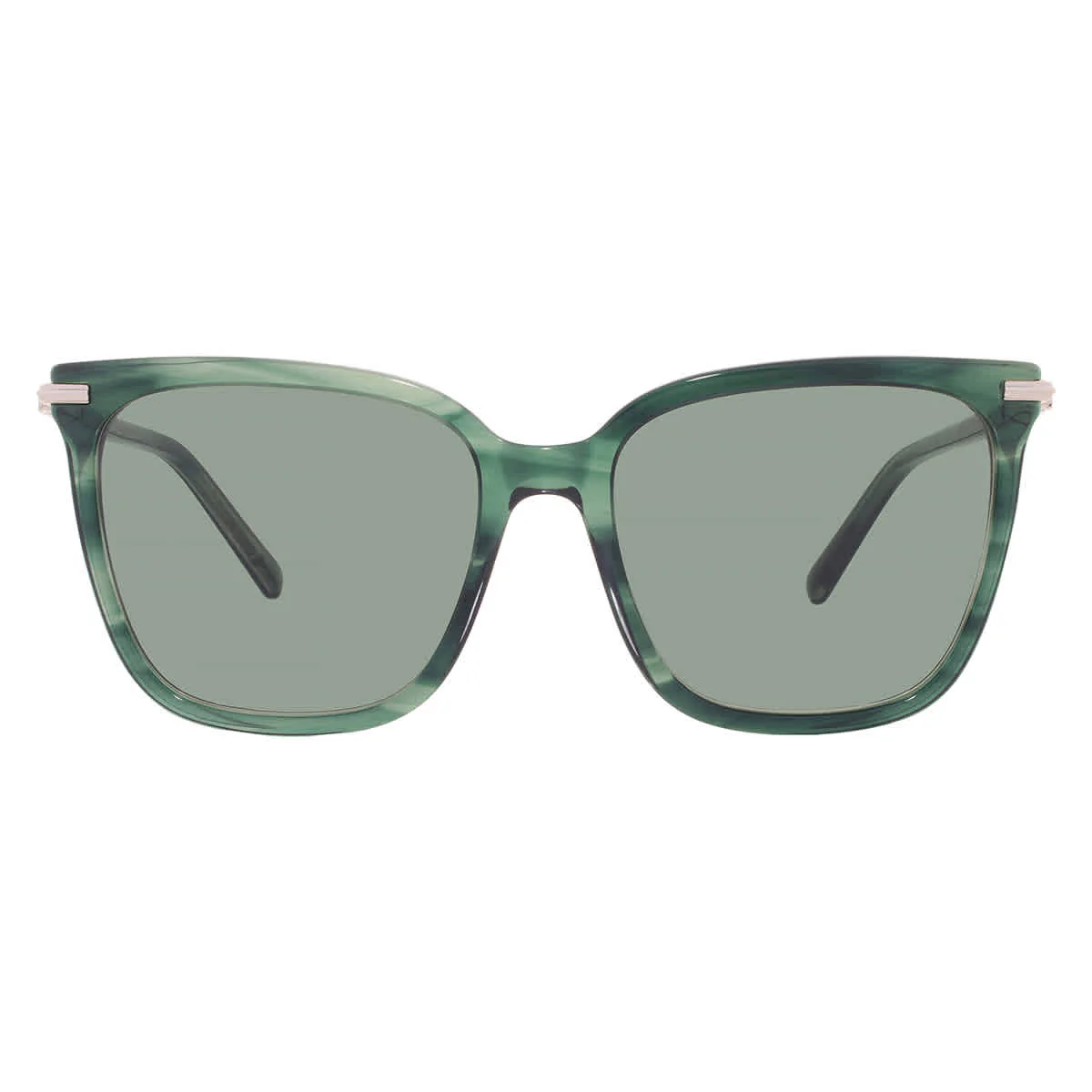 Ferragamo Green Square Ladies Sunglasses SF2037S 315 56