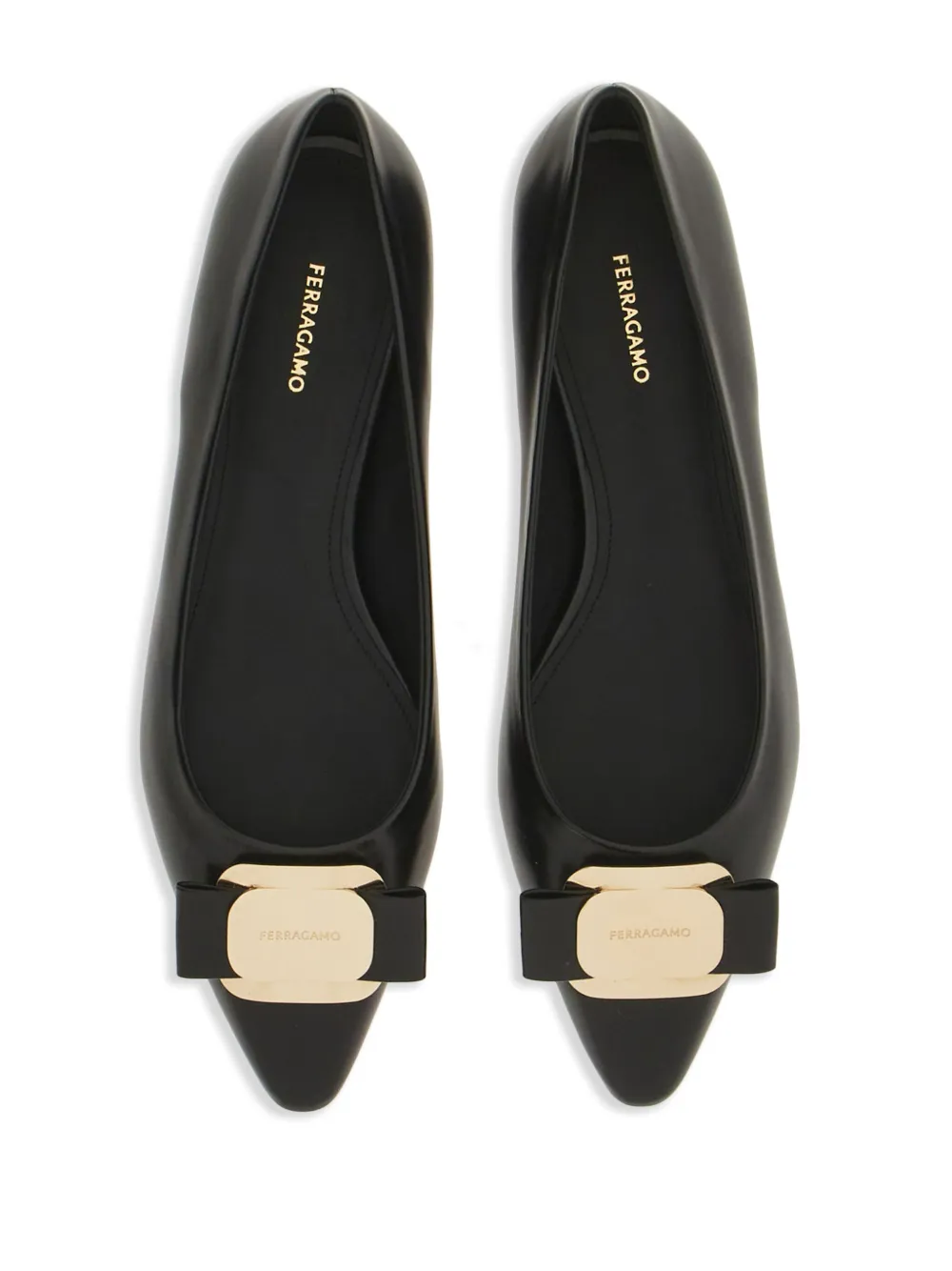 Ferragamo New Vara-Bow Lambskin Ballerina Shoes - Image 2