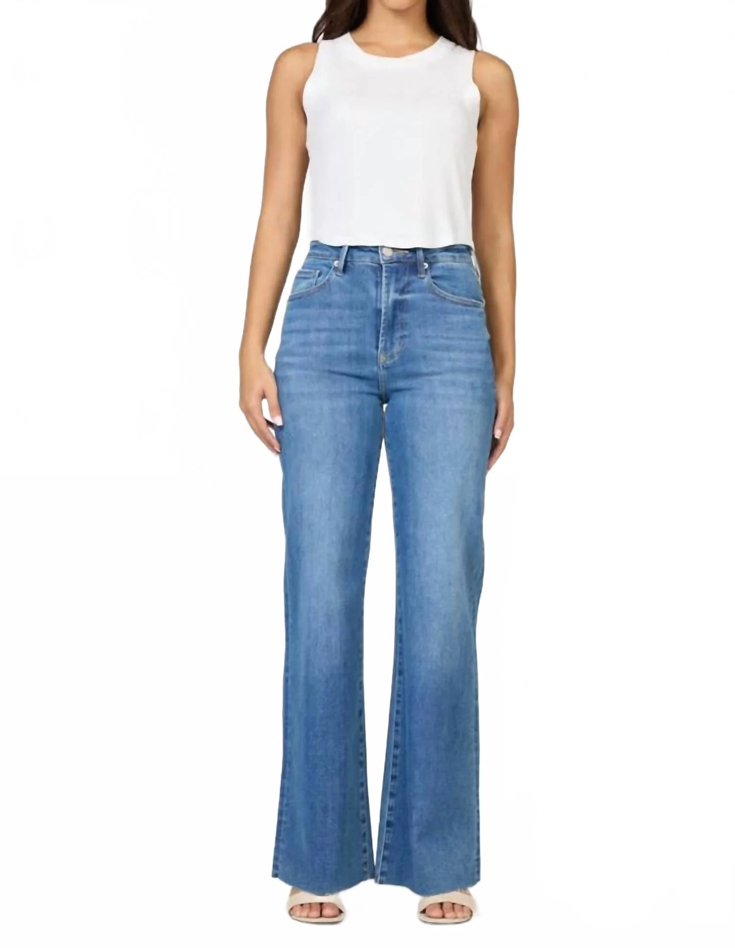 Fiona High Rise Jeans In Fog Sky