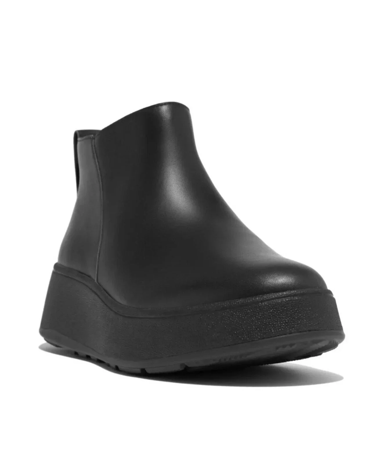 FitFlop F-Mode Women's Black Leather Round Toe Platform Ankle Boots RHS8274 - Image 2