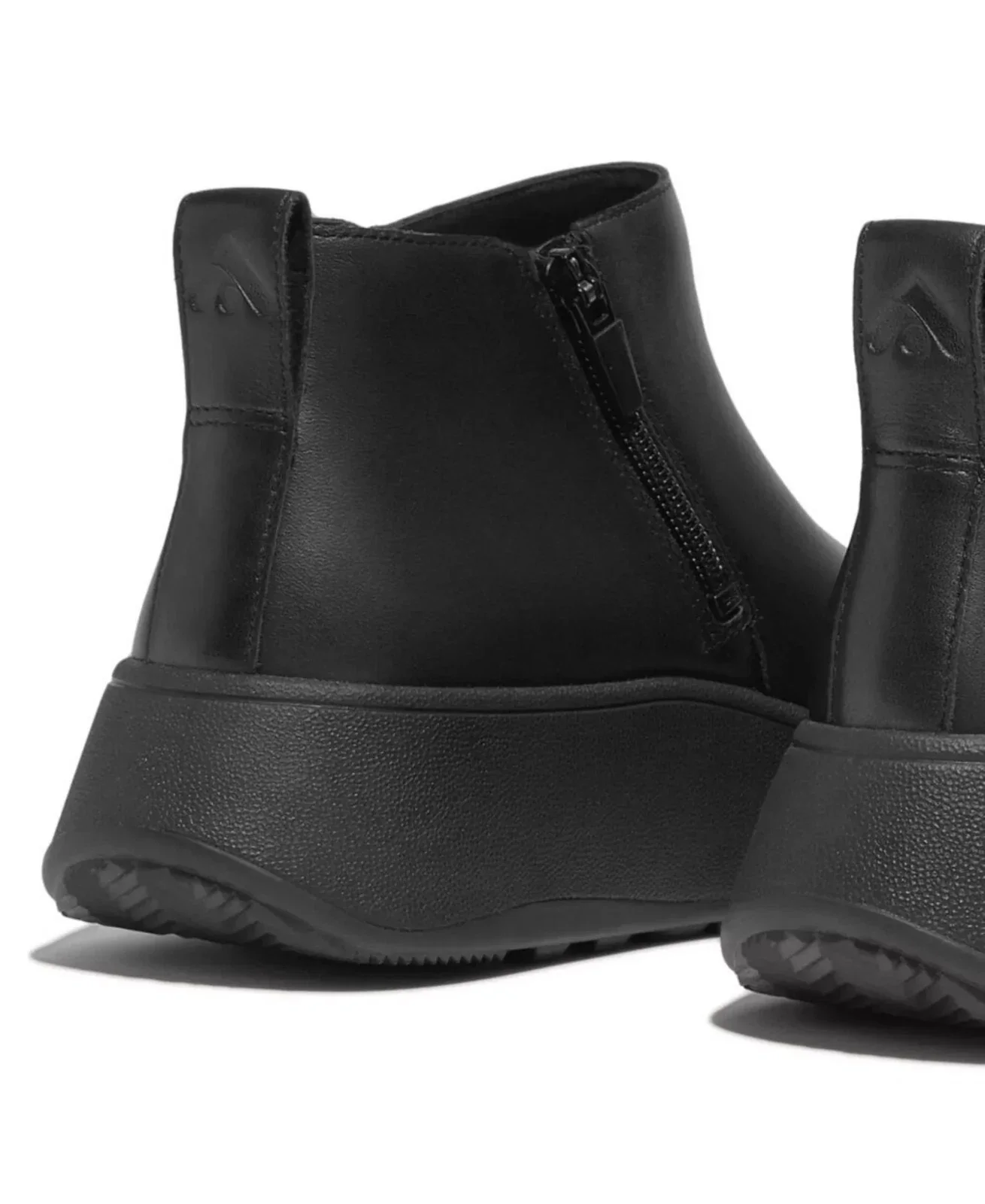 FitFlop F-Mode Women's Black Leather Round Toe Platform Ankle Boots RHS8274 - Image 6