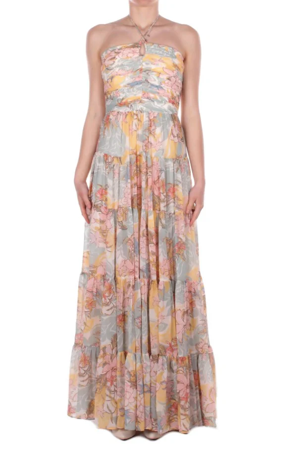 Fitted Flared Bustier Ruffled Dress
