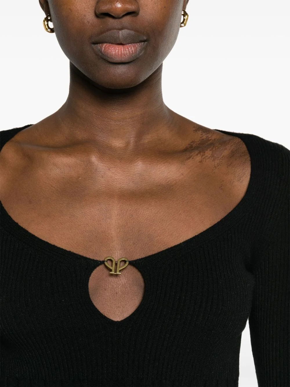 Fitted Ribbed Peplum Sweater - Image 5