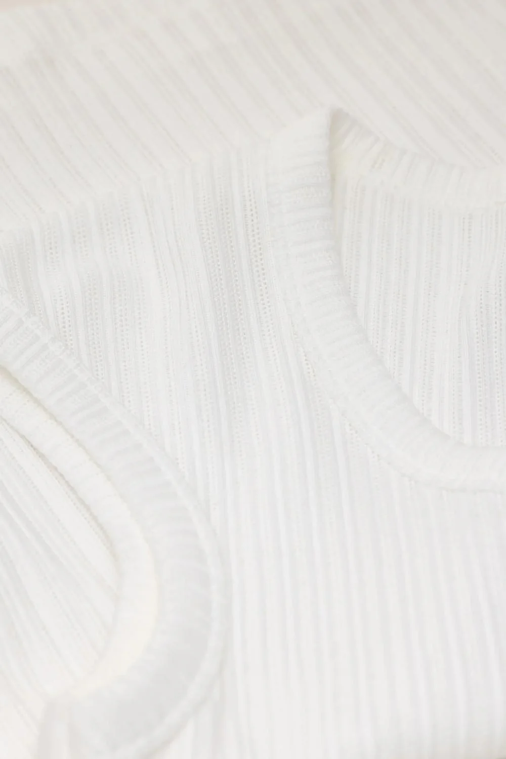 Fitted Ribbed Tee In Ivory - Image 5