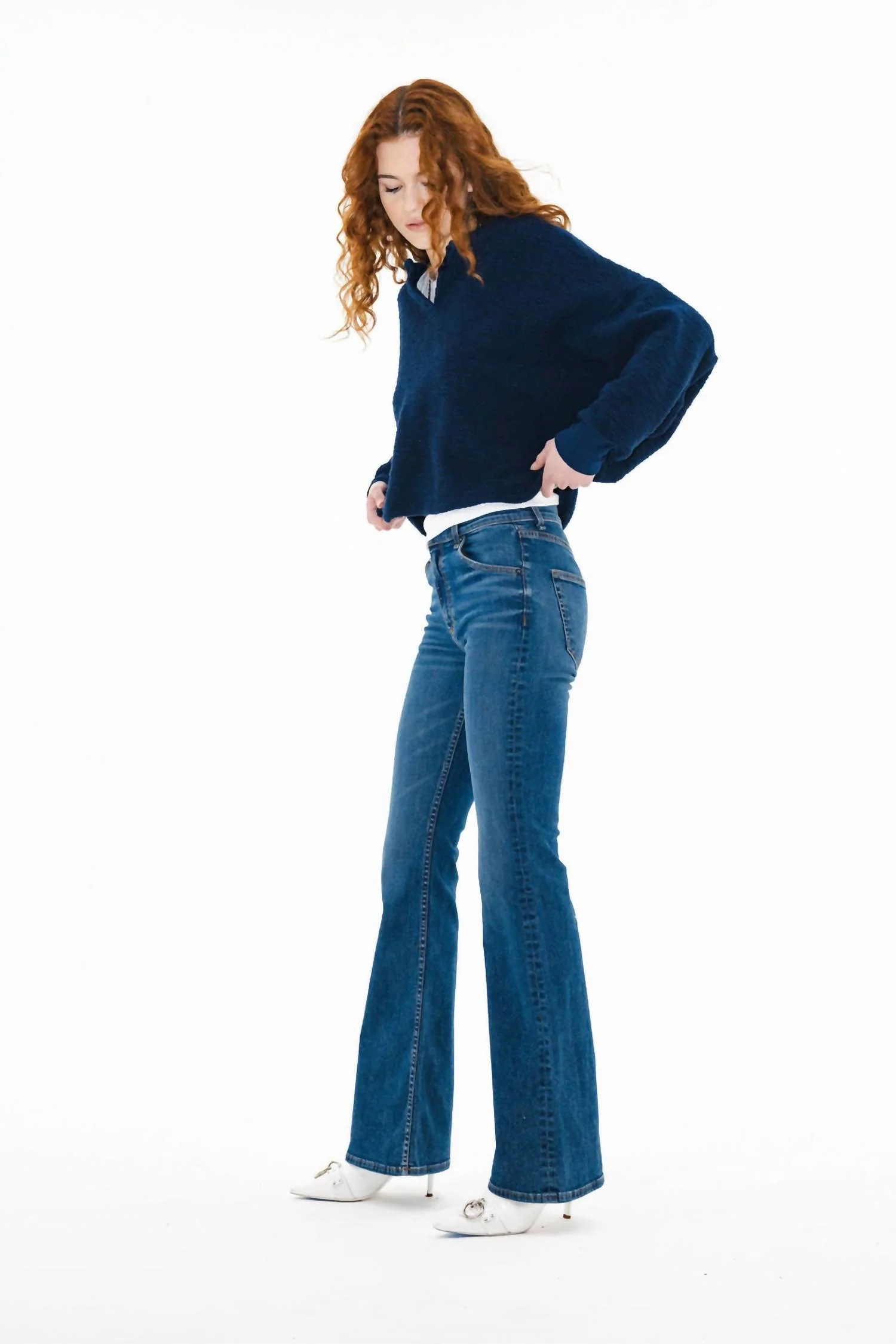 Flare-Cut Bond Street Jeans In Saturated Paris Wash - Image 3