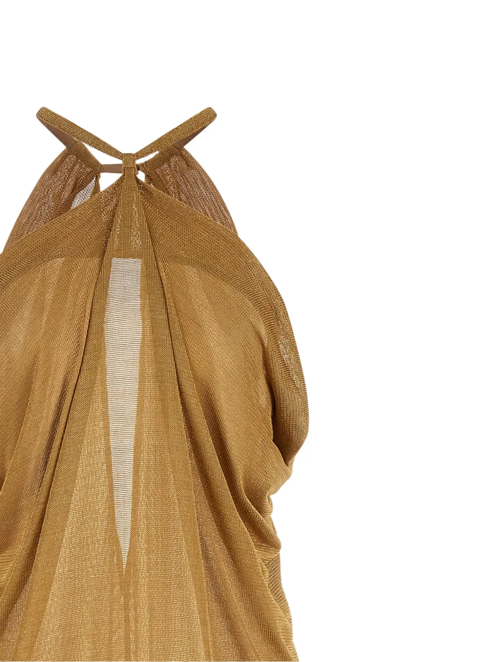 Flowing Maxi Dress with Halter Neckline and Keyhole Detail - Image 3