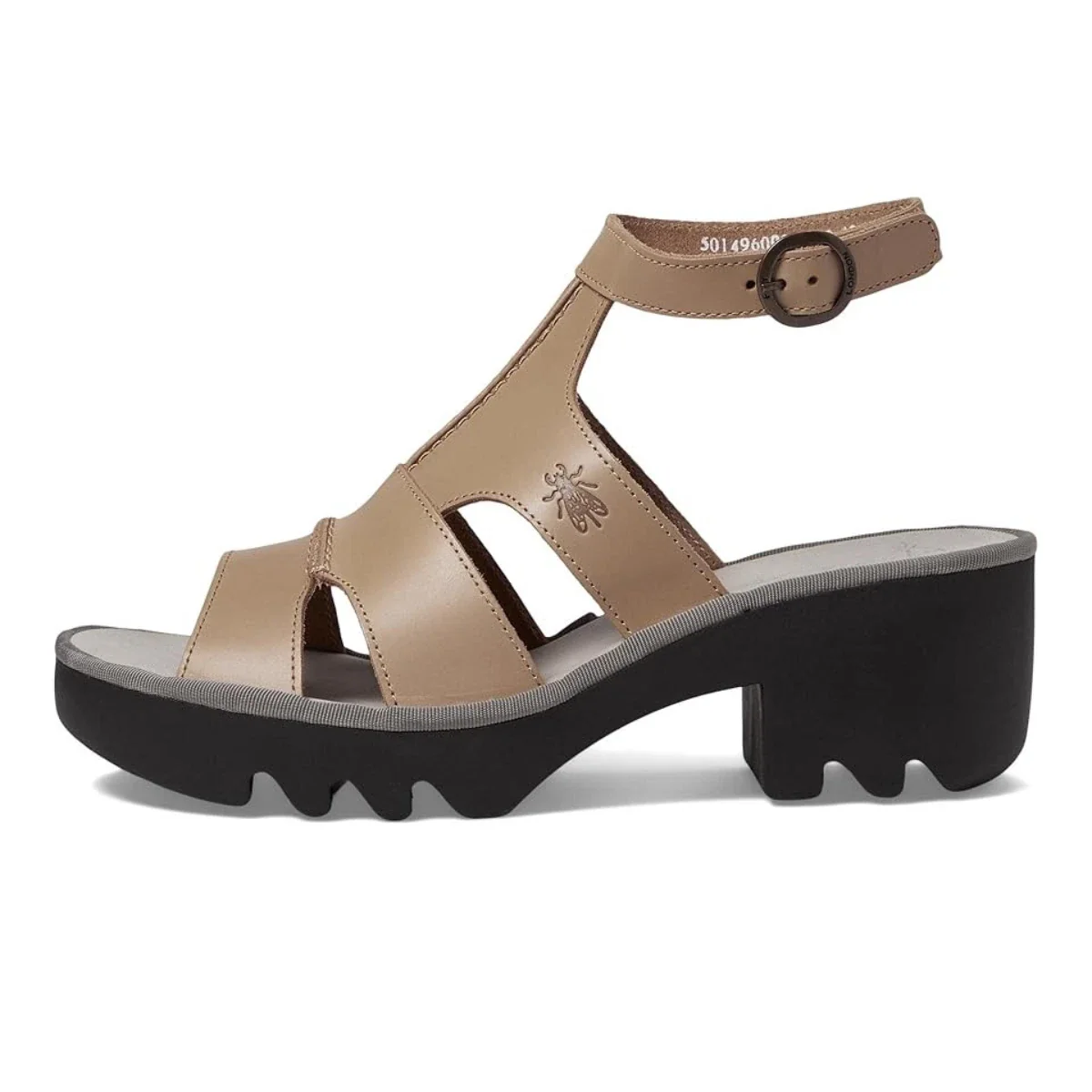 Fly London TAWI496FLY Sandal Women'sM Taupe Ankle Strap Block Heel HTAT1207 - Image 2