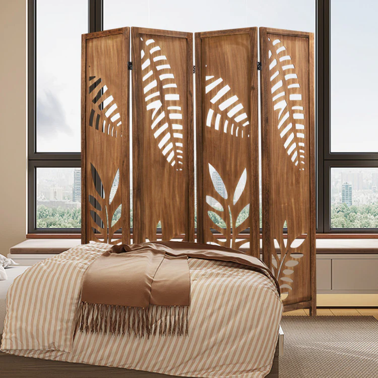 Folding Room Divider Partition Stand with Double Action Metal Hinges - Image 2