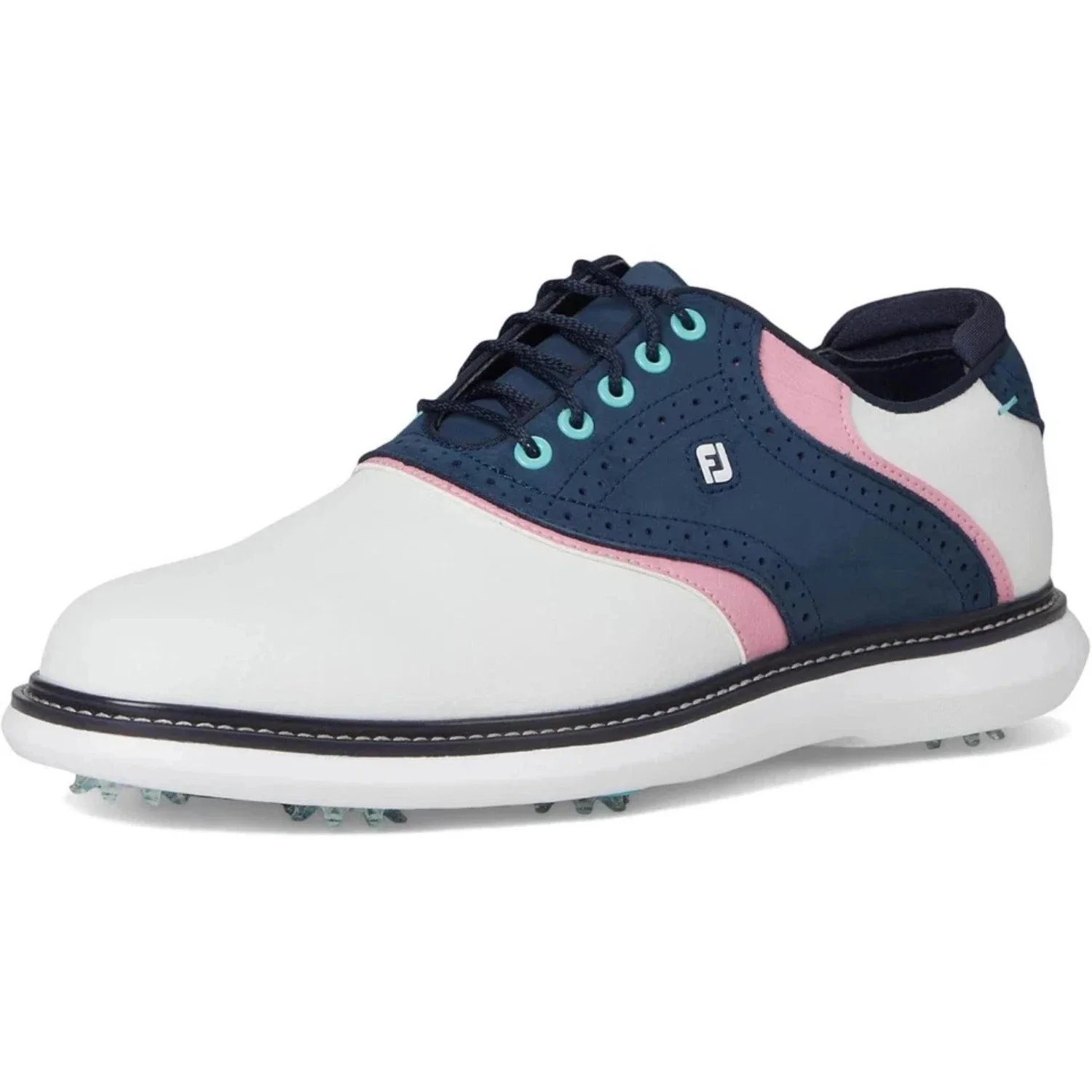 FootJoy New Wave Traditions 57959 Men White Blue Spiked Golf Shoes RHS7017 - Image 3