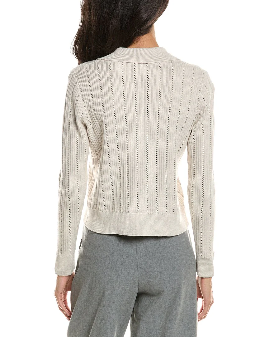 Forte Rib Button Front Polo Sweater - Image 2