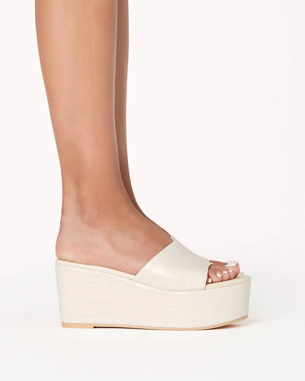 Fran Sandals In Bone Croc - Image 3